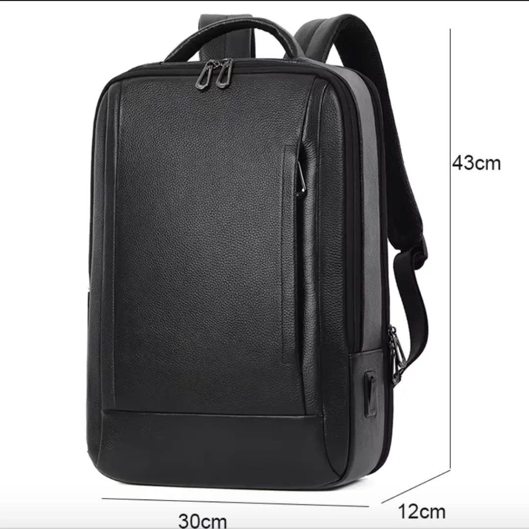 Sac à dos en cuir noir, urbain et élégant - Homme/Femme - Havresacs - HavreS