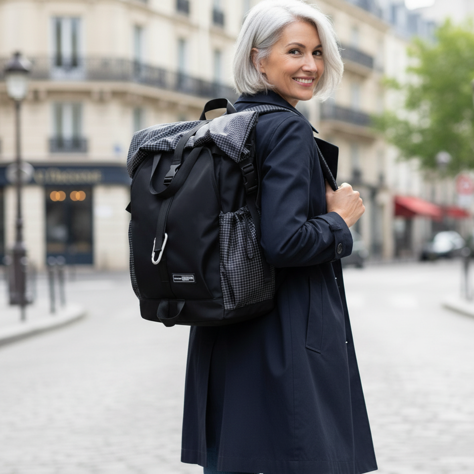Sac à dos extensible noir de 20 litres étanche et léger – Havresacs