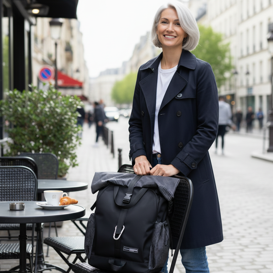 Sac à dos extensible noir de 20 litres étanche et léger – Havresacs