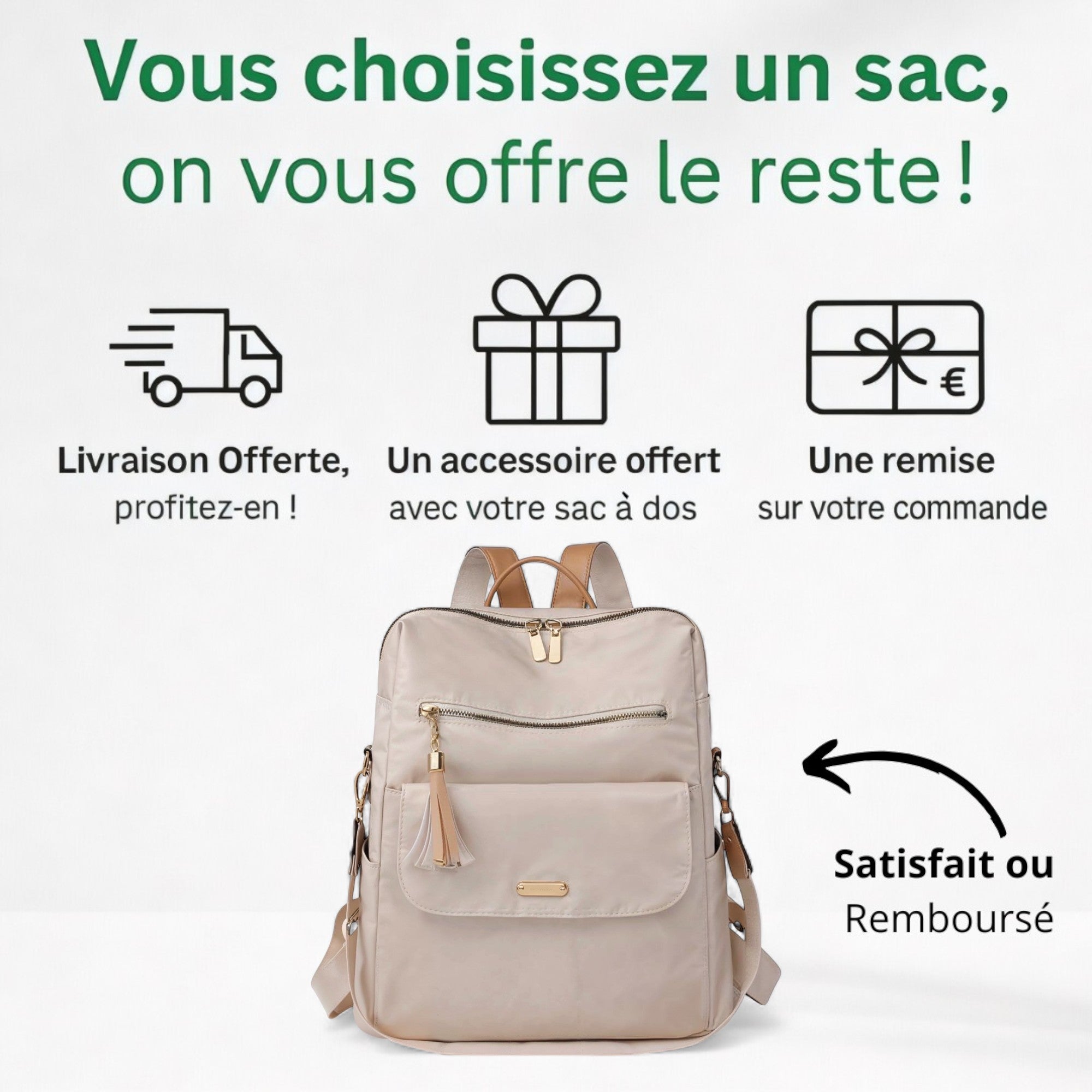 Sac à Dos Femme 2 en 1 Nylon 15L – DuoChic – Havresacs