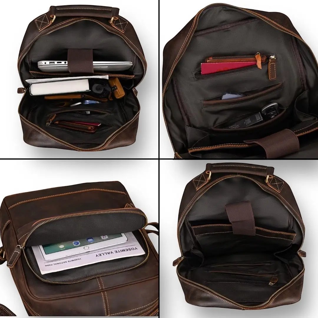 Sac à dos en cuir vintage pour homme tendance, pc 15" - Havresacs - HavreS