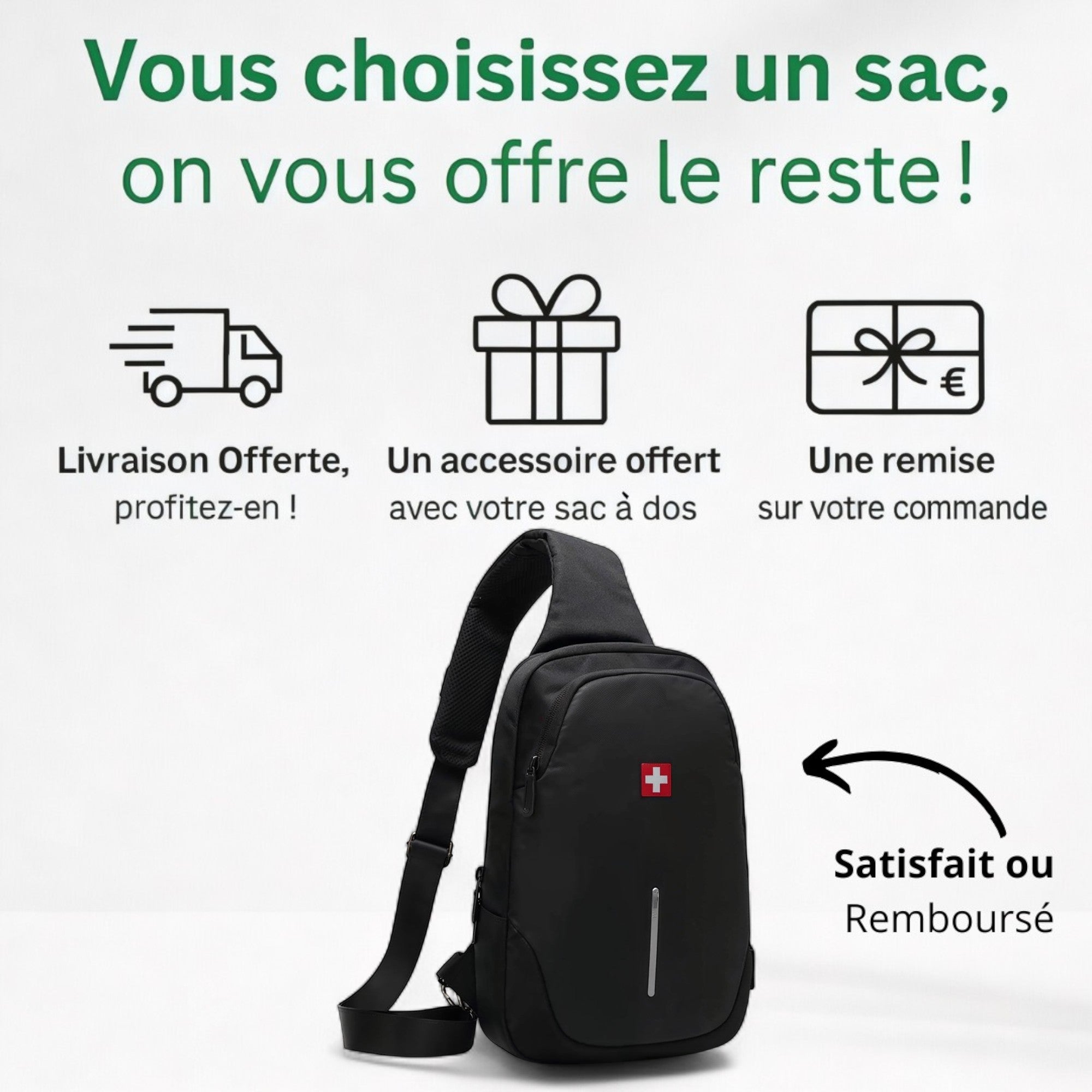 Sac bandoulière antivol waterproof – Swiss Secure – Havresacs