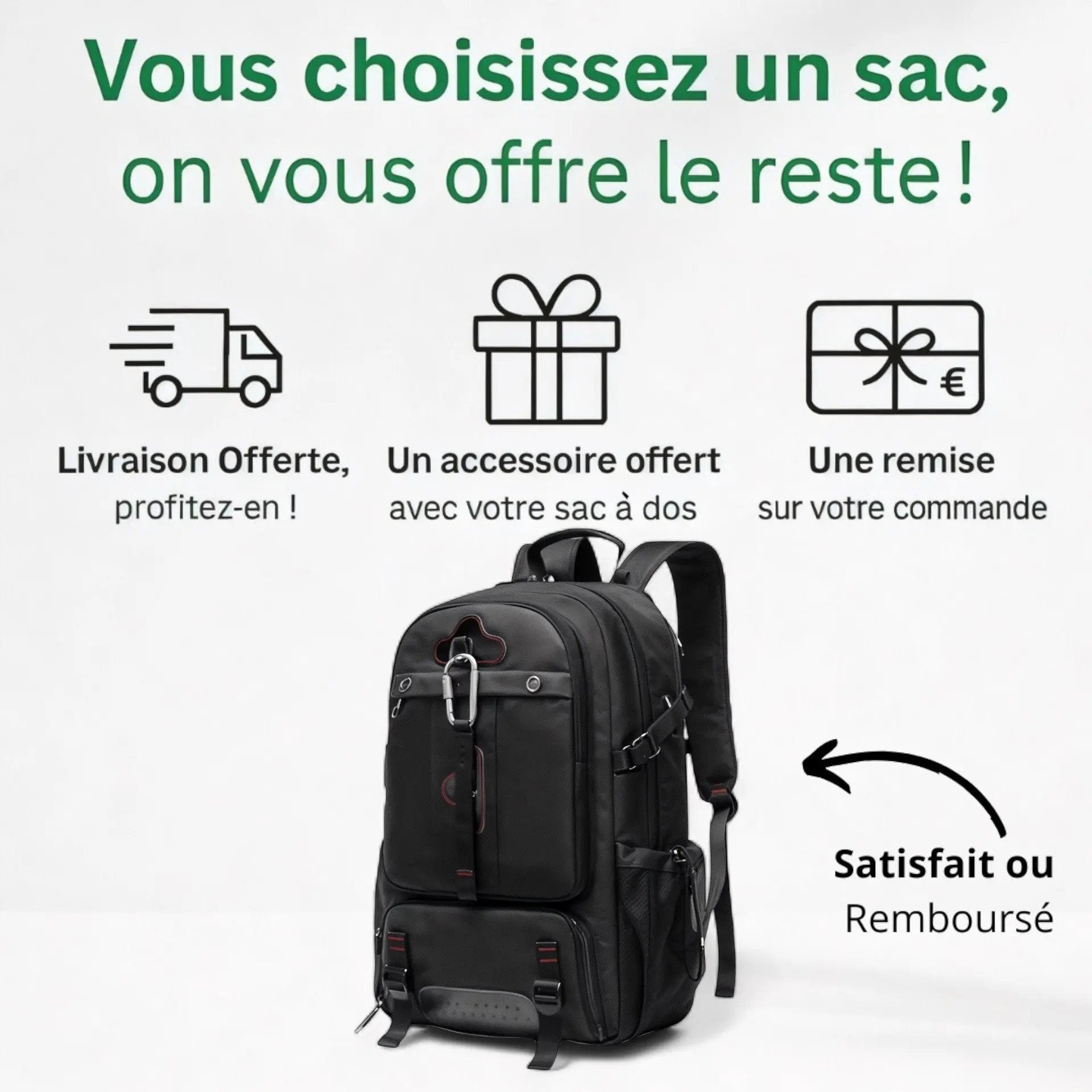 Sac à dos de voyage extensible 80L, poche PC 17 pouces - Havresacs - HavreS