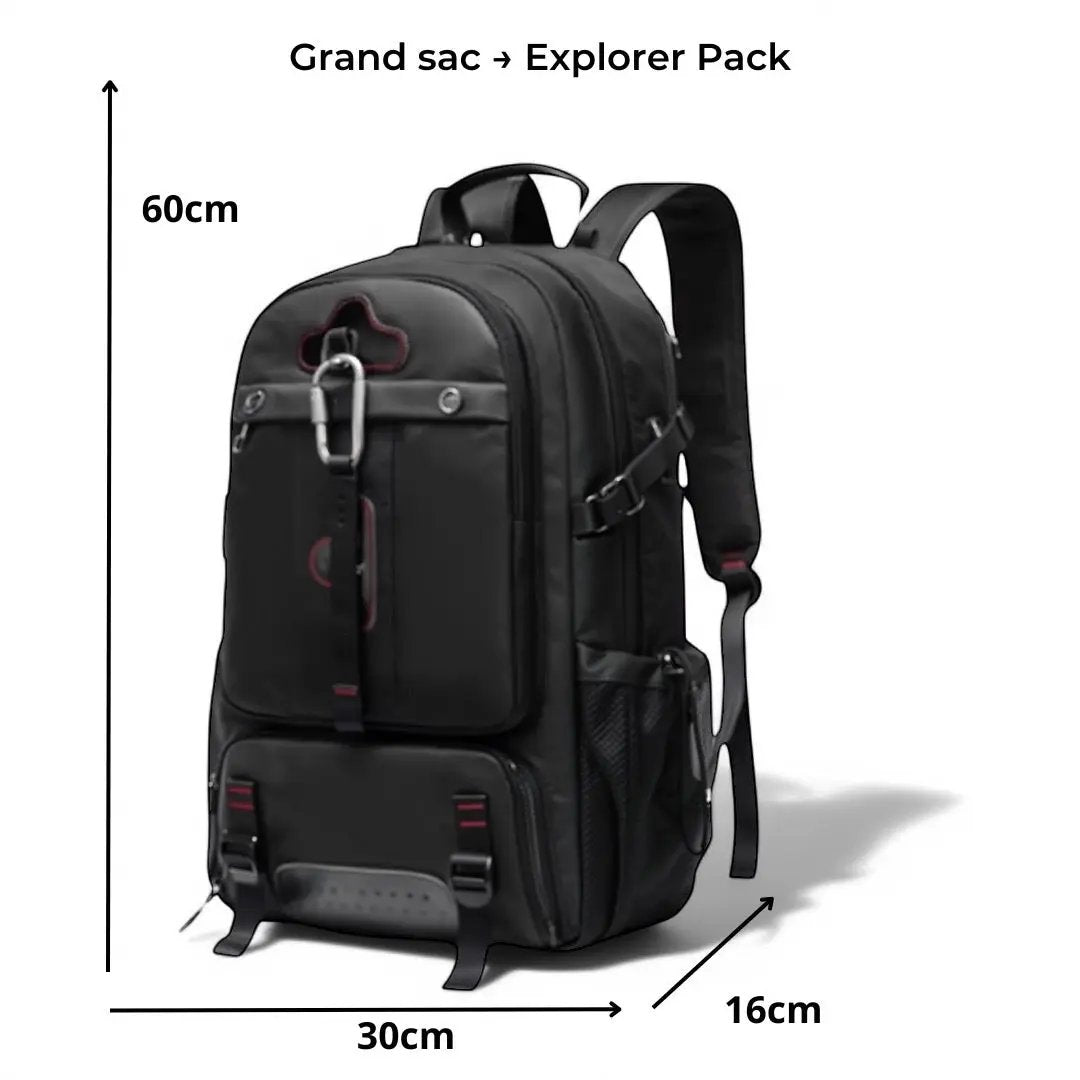 Sac à dos de voyage extensible 80L, poche PC 17 pouces - Havresacs - HavreS
