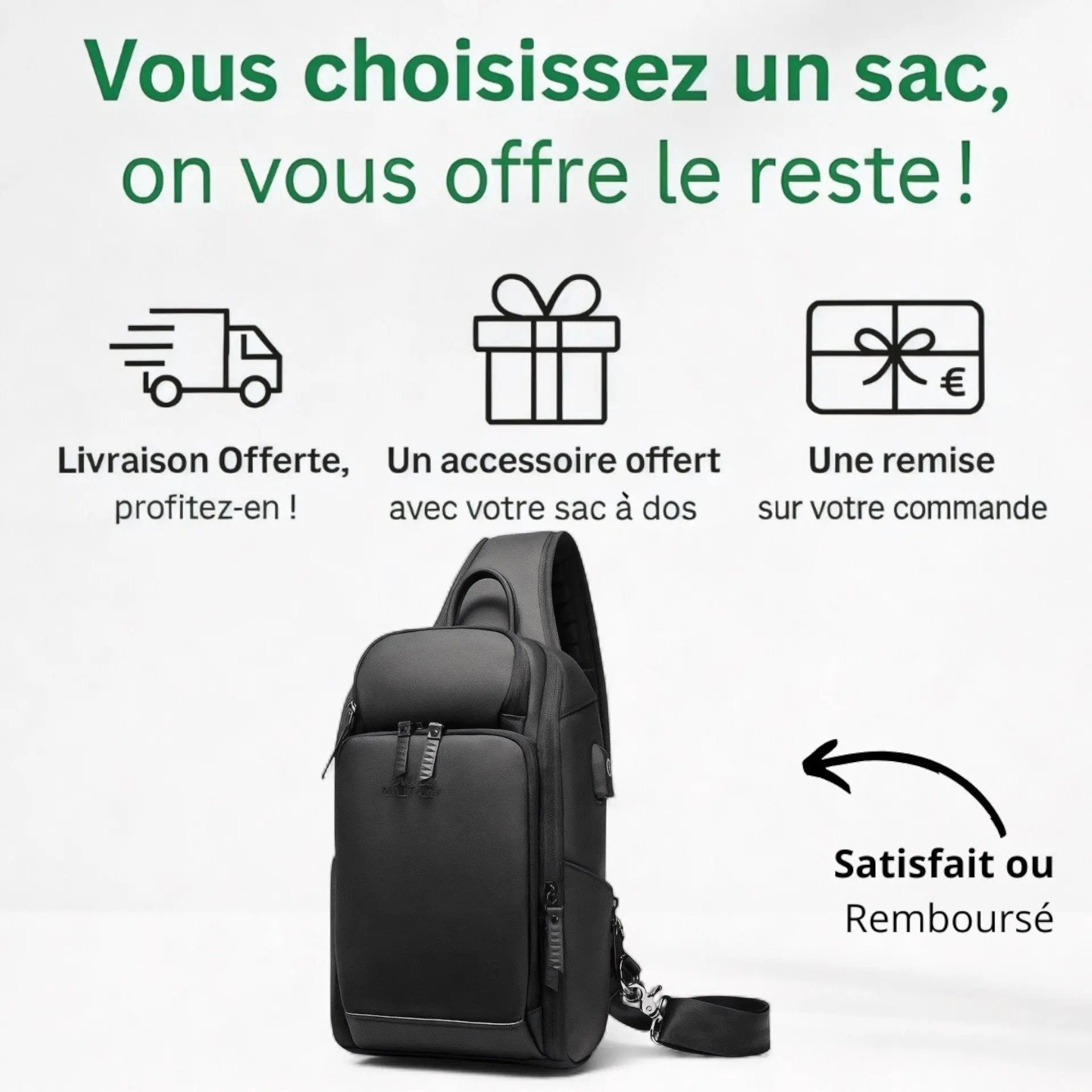 Sac bandoulière homme étanche de 7L, antivol et urbain - Havresacs - HavreS