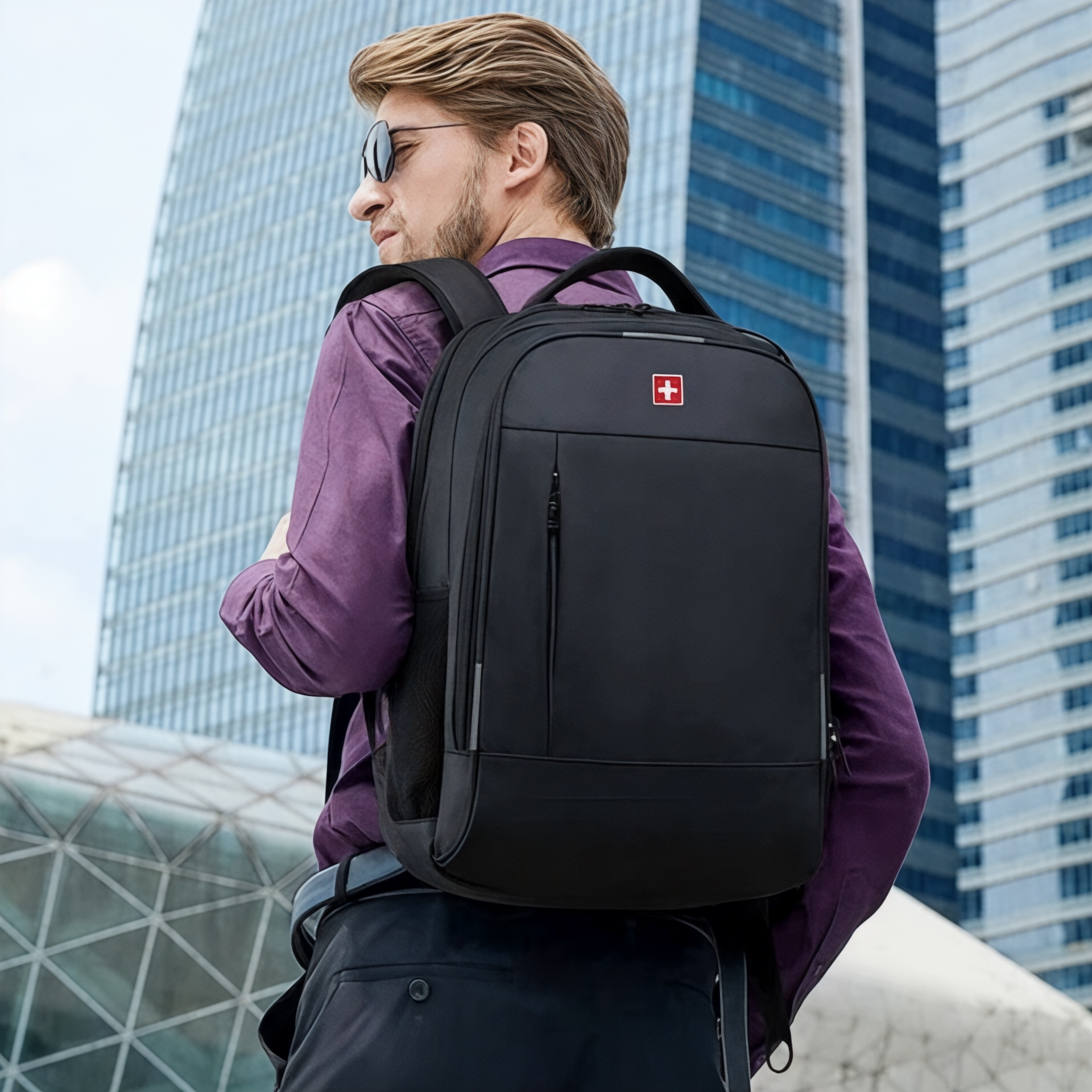 Sac à dos pc 17 pouces waterproof – Swiss Executive – Havresacs