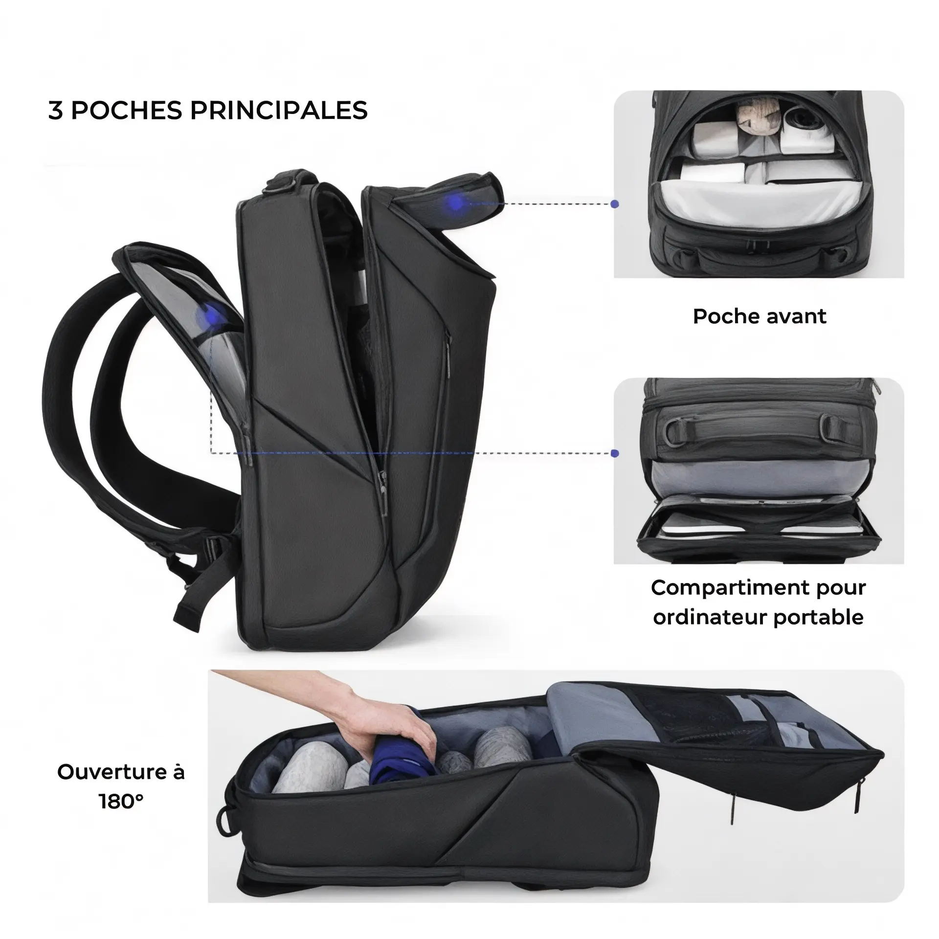 Sac à dos imperméable urbain de 30L, ordinateur 17 pouces – Havresacs - HavreS