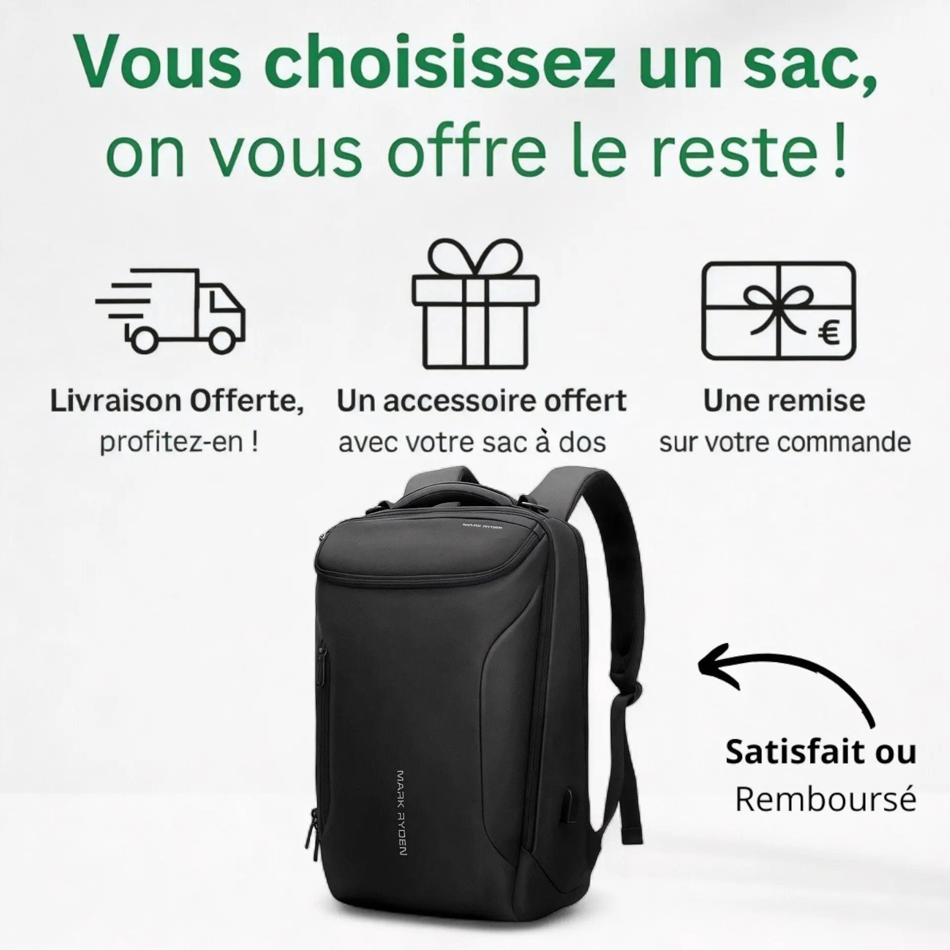 Sac à dos imperméable urbain de 30L, ordinateur 17 pouces – Havresacs - HavreS