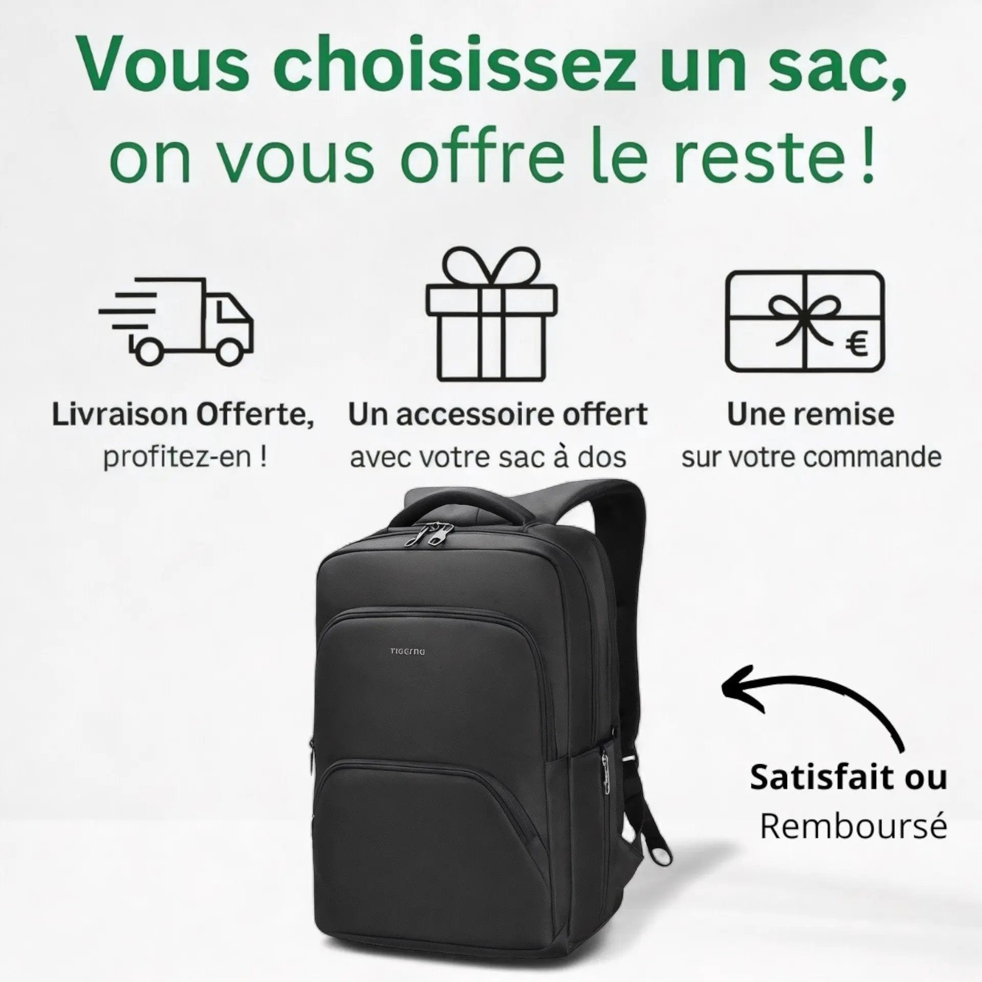 Sac à dos extensible noir de 25L, ordinateur 17 pouces – Havresacs - HavreS