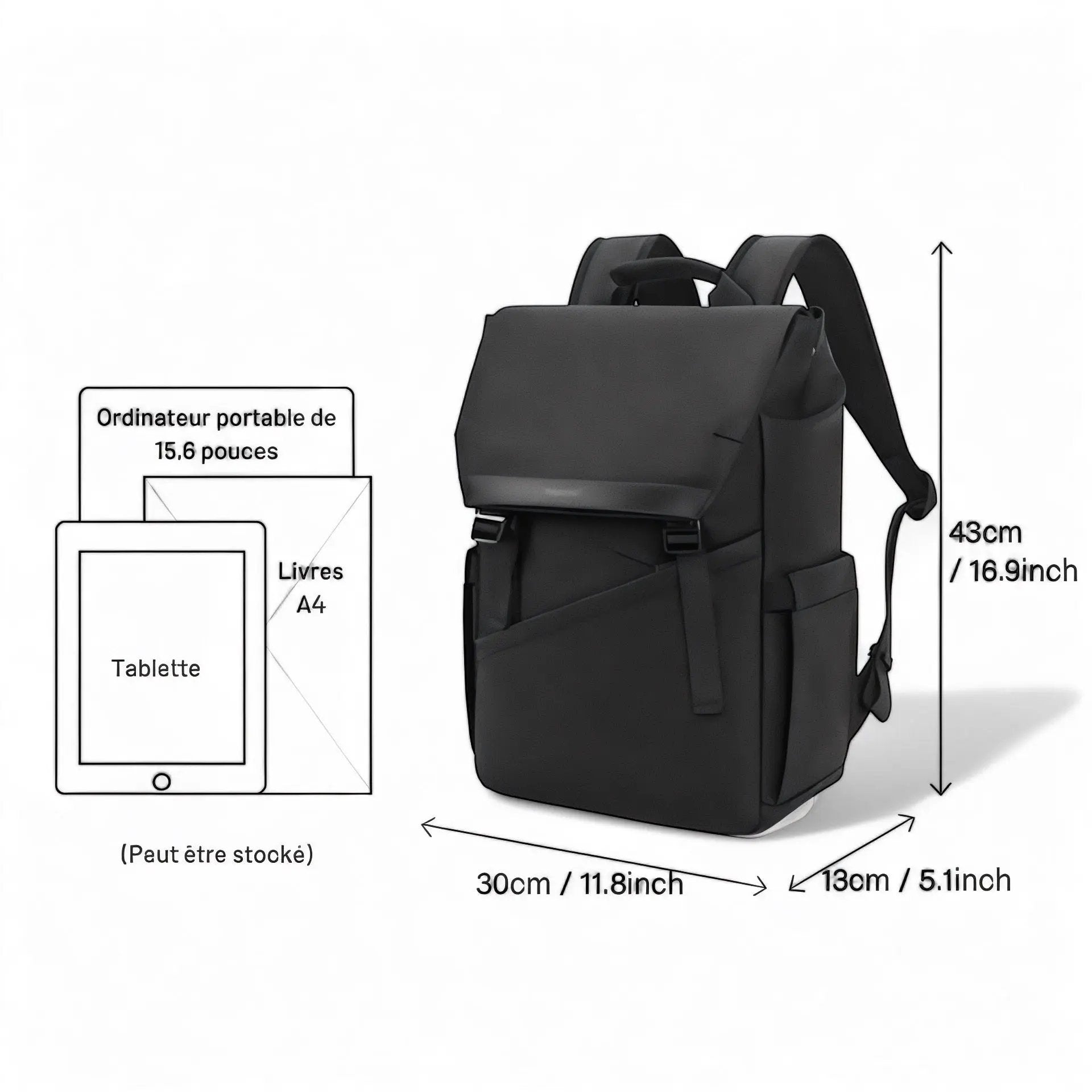 Sac à dos connecté étanche et urbain, ordinateur 15 pouces –Havresacs - HavreS