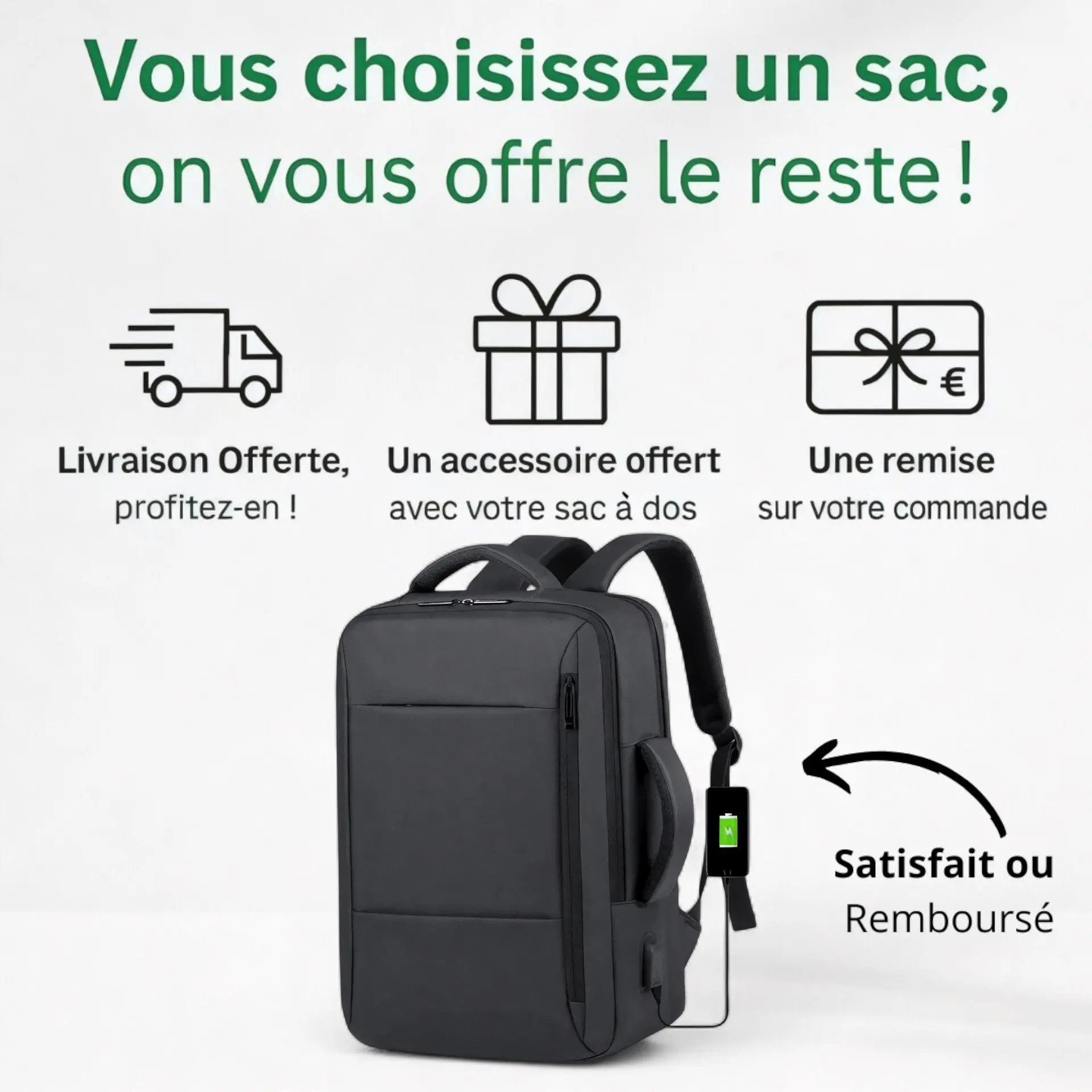 Sac à dos 30L pour avion, ordinateur 15 pouces – Havresacs - HavreS
