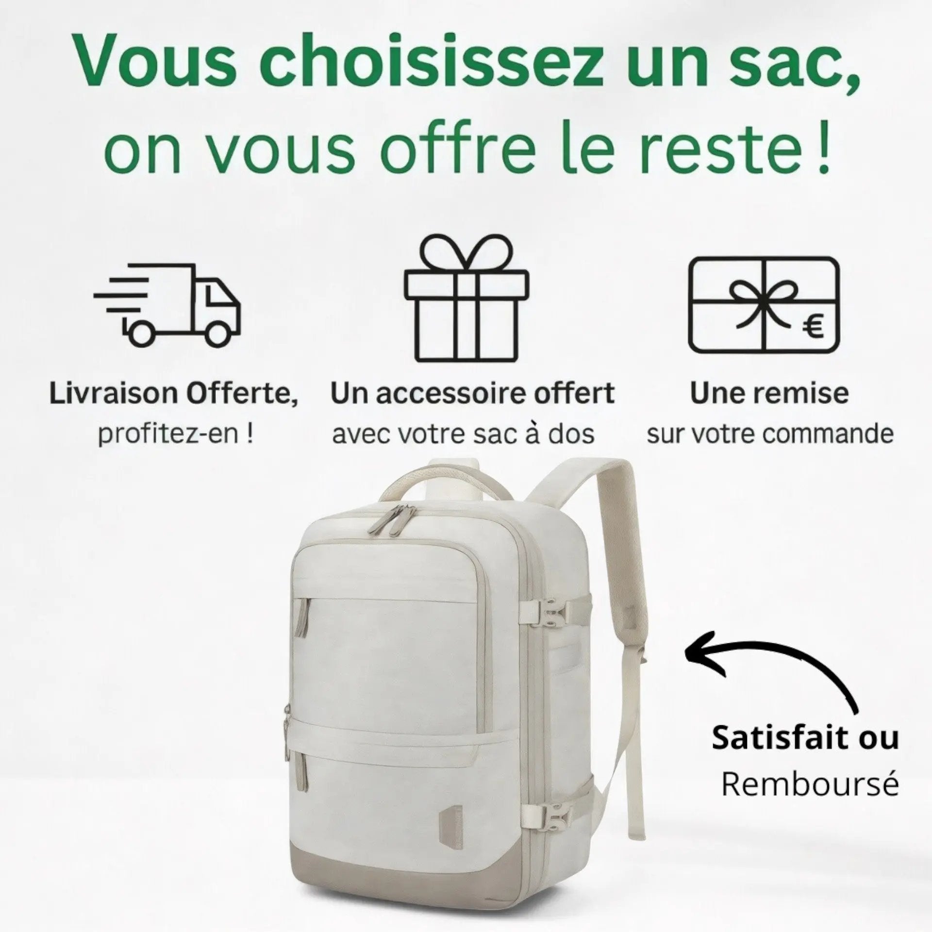 Sac à dos bagage à main cabine extensible 40-50L – Havresacs - HavreS