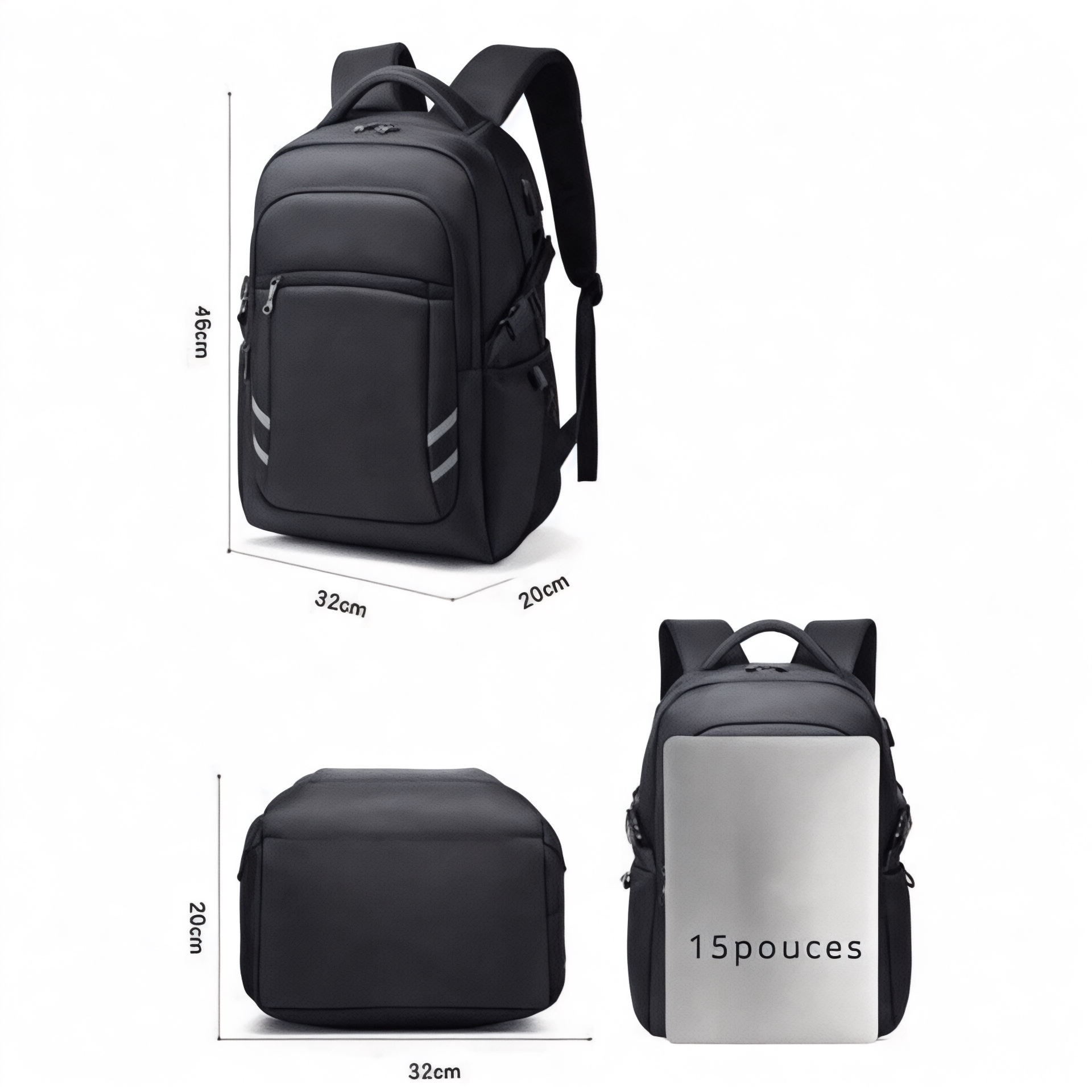 Sac à dos antivol de 30L, PC 15 pouces – Havresacs