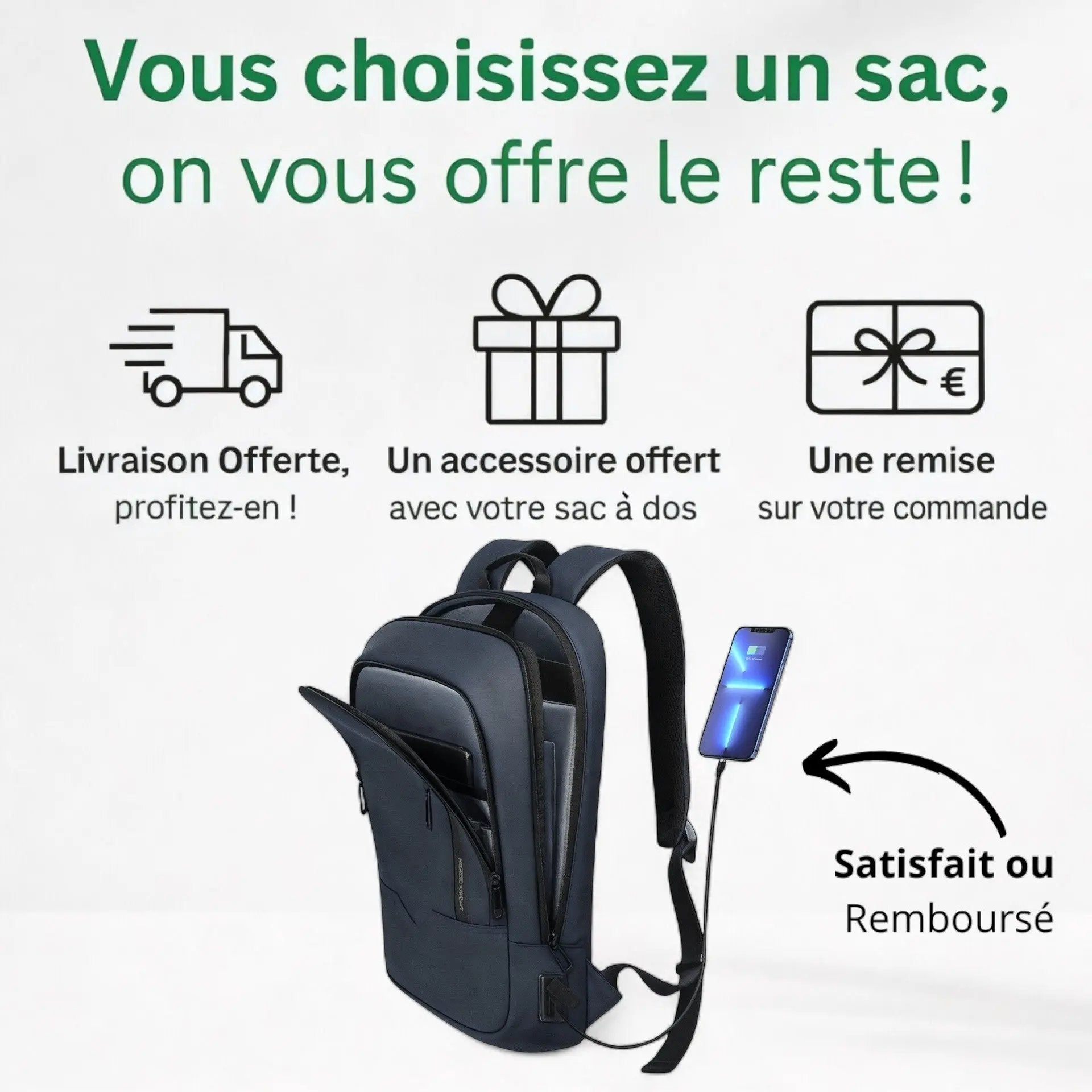 Sac à dos ultra léger idéal en voyage ordinateur 15 pouces –Havresacs - HavreS