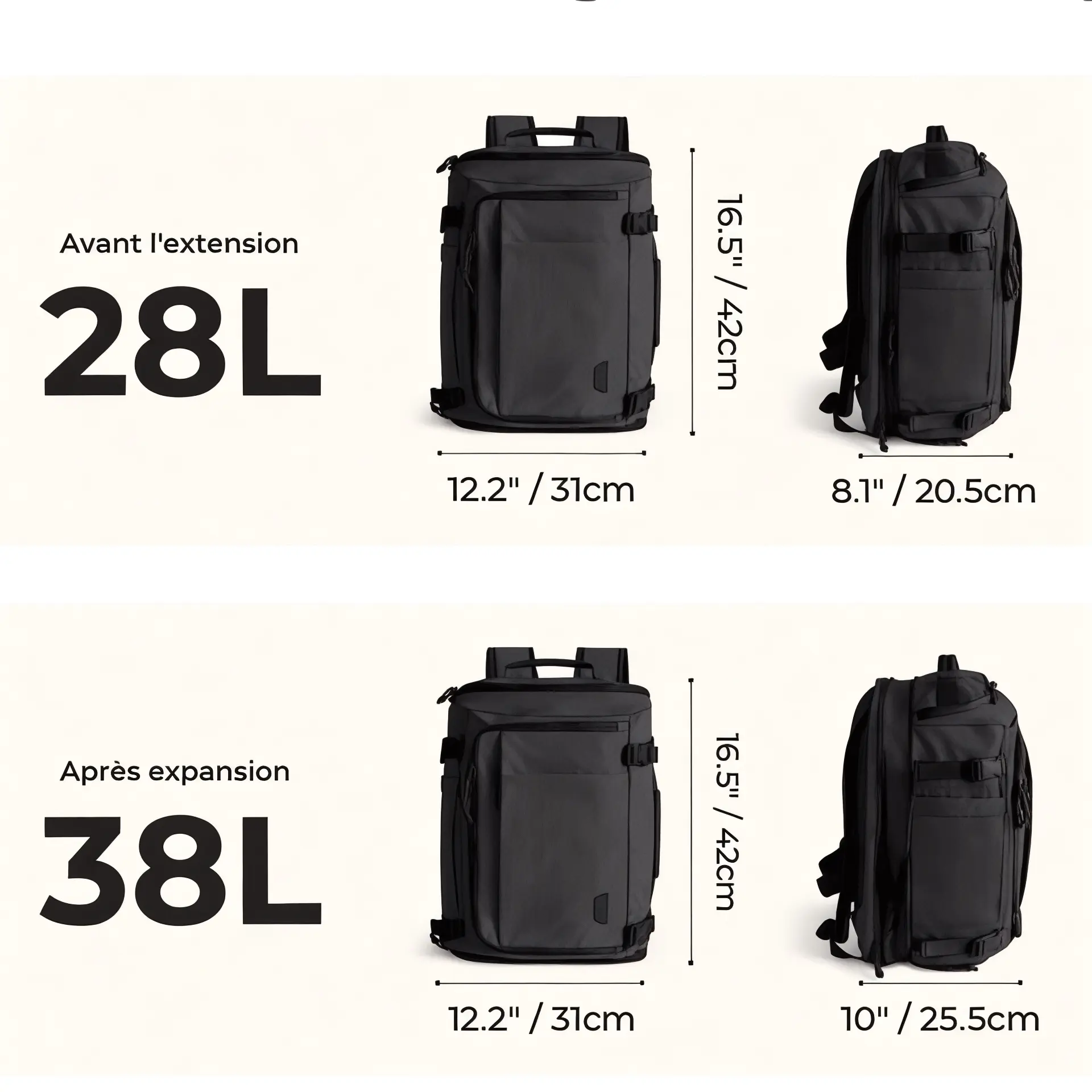 Sac à dos femme voyage cabine, 30L, ordinateur 15 pouces – Havresacs - HavreS