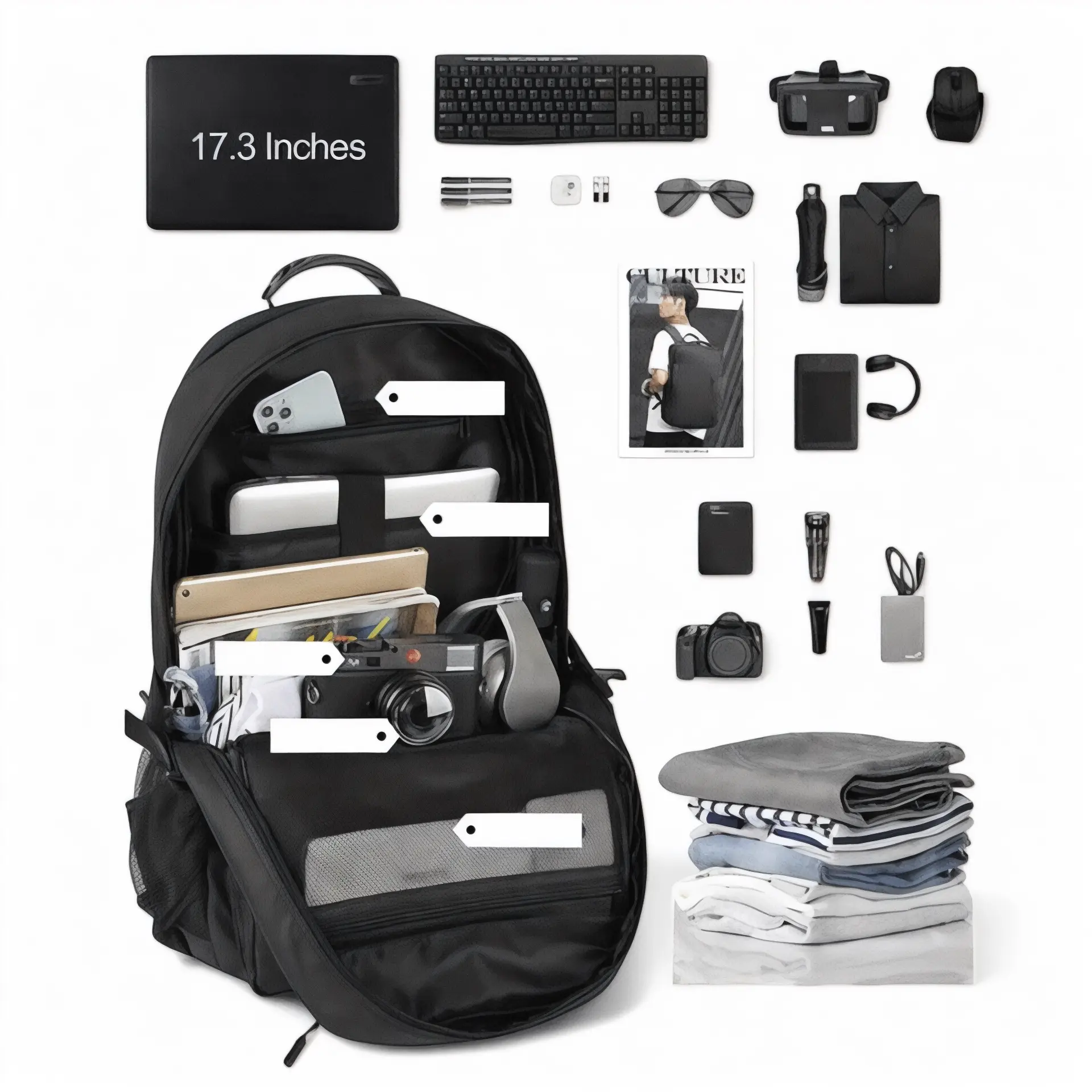 Sac à dos voyage 45L/60L étanche, ordinateur 17 pouces – Havresacs - HavreS