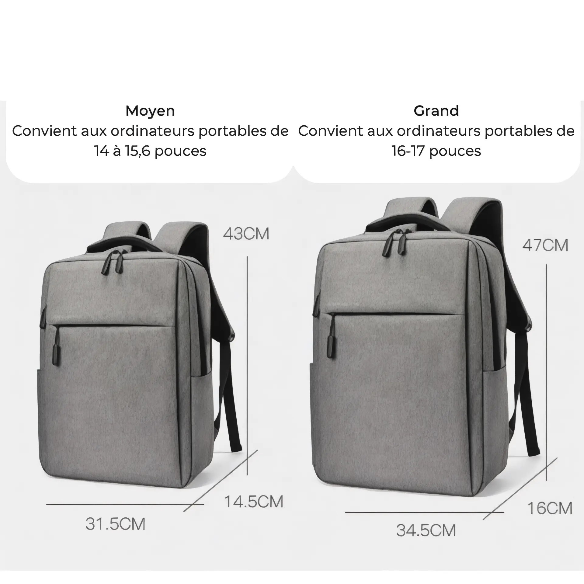 Sac à dos ordinateur 17 pouces, idéal en cabine avion - Havresacs - HavreS