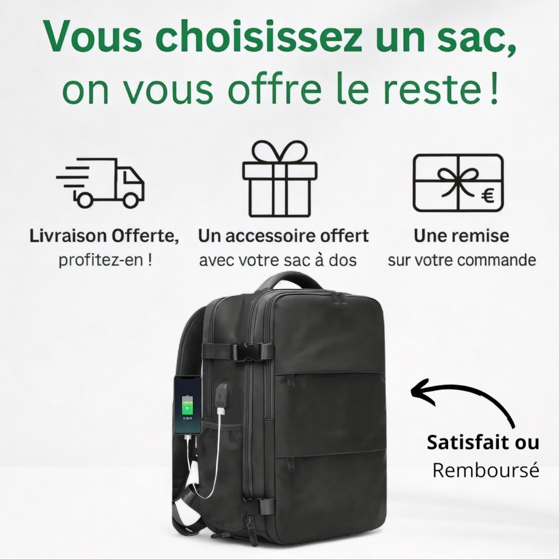 Sac à dos grande capacité 25 litres – TravelMate – Havresacs