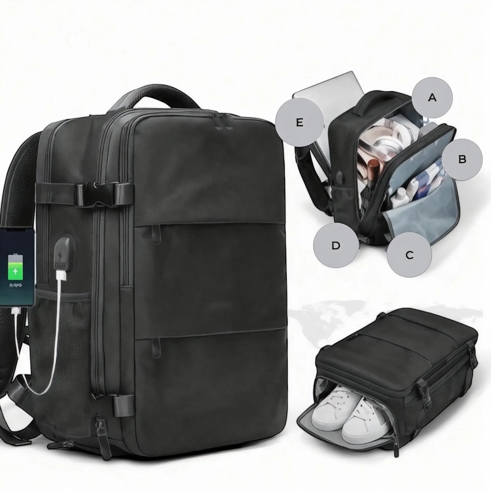 Sac à dos voyage, cabine avion grand capacité 25 litres - Havresacs - HavreS