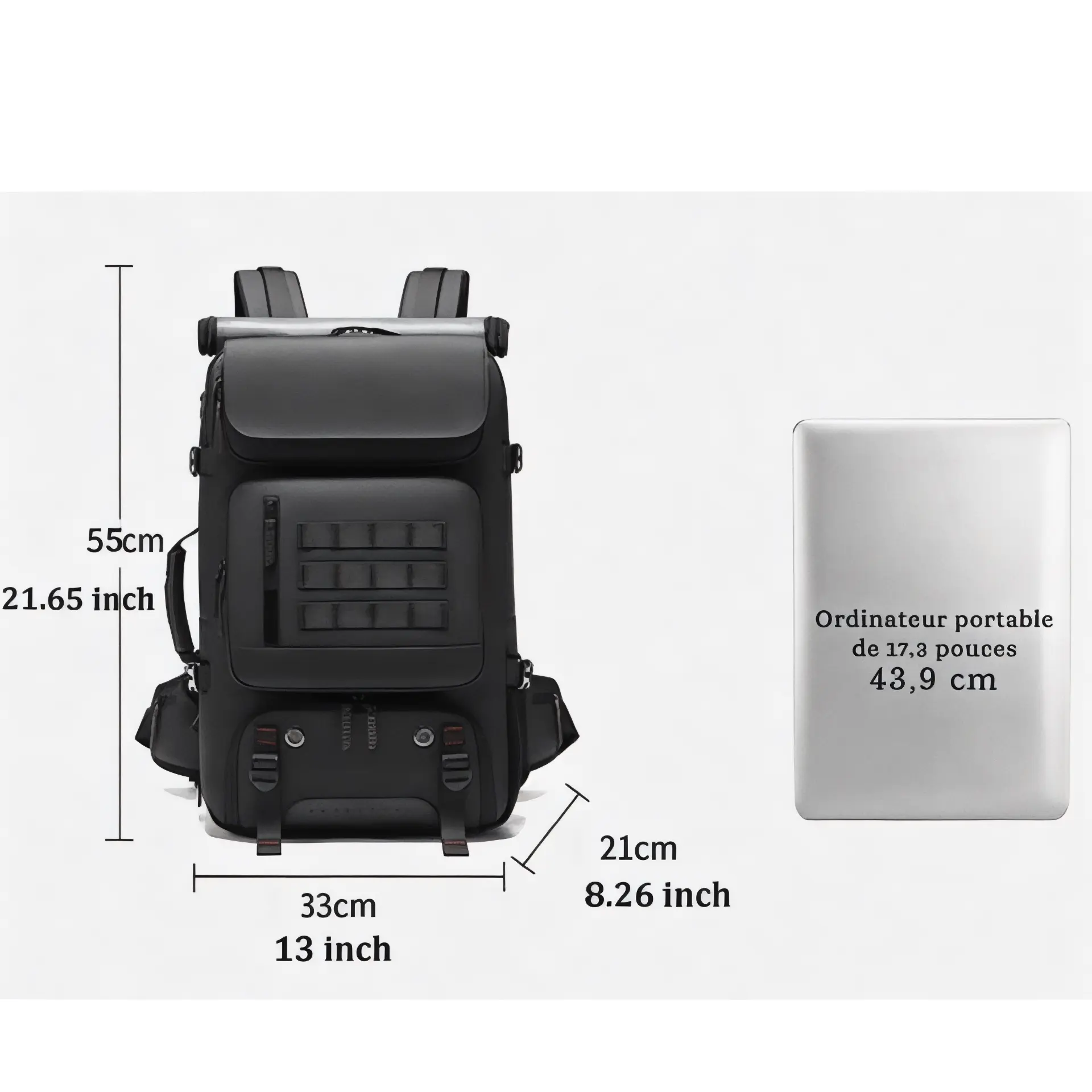 Sac à dos voyage 50L, avec poche ordinateur 17 pouces - Havresacs - HavreS