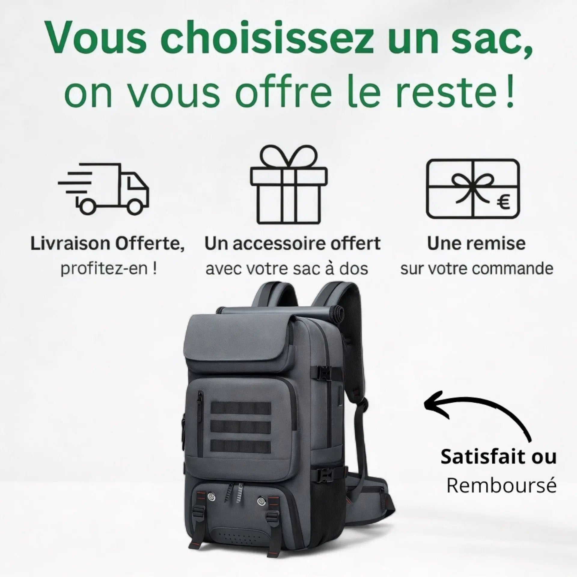 Sac à dos voyage 50L, avec poche ordinateur 17 pouces - Havresacs - HavreS