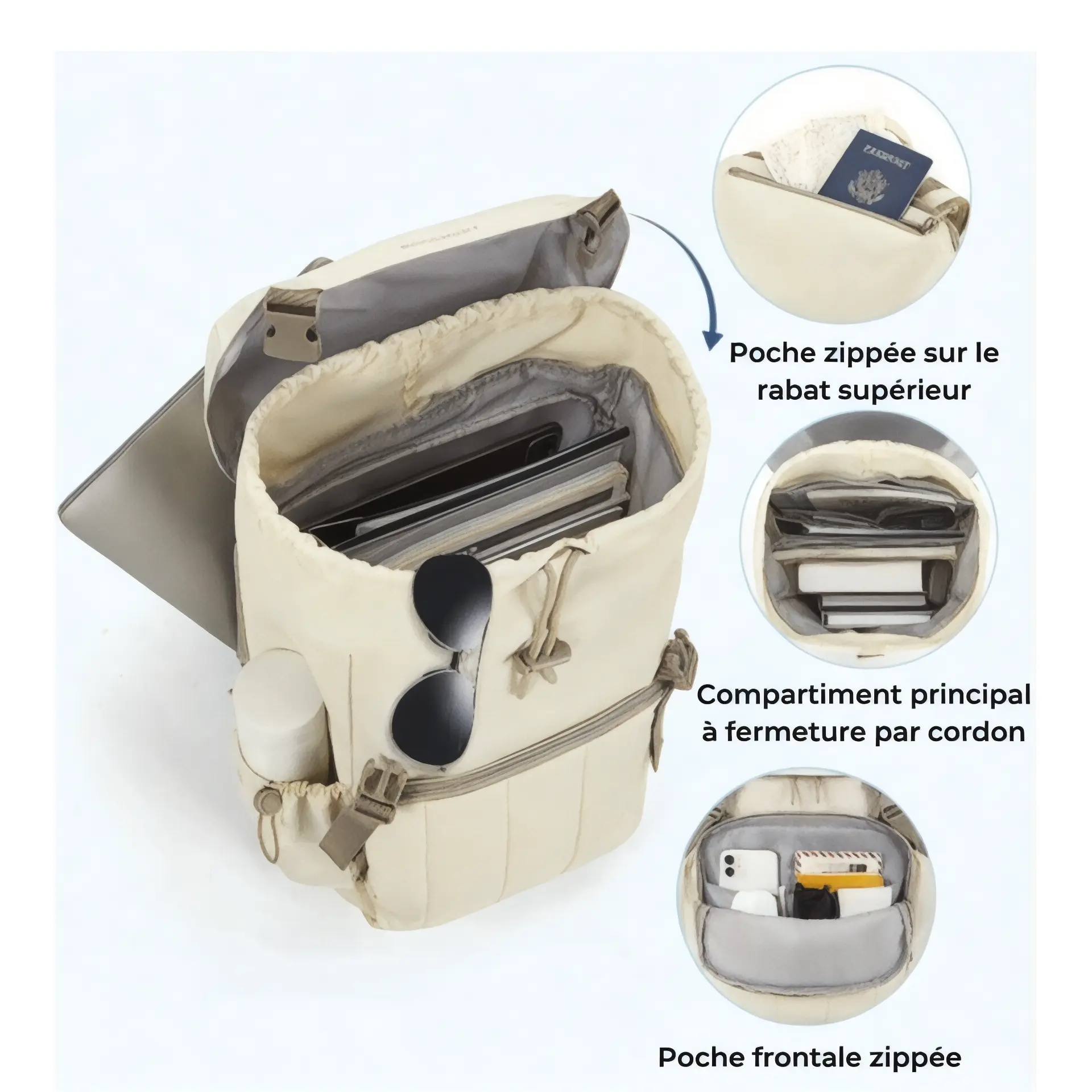 Sac à dos femme ordinateur 15,6 pouces ultra léger - Havresacs - HavreS