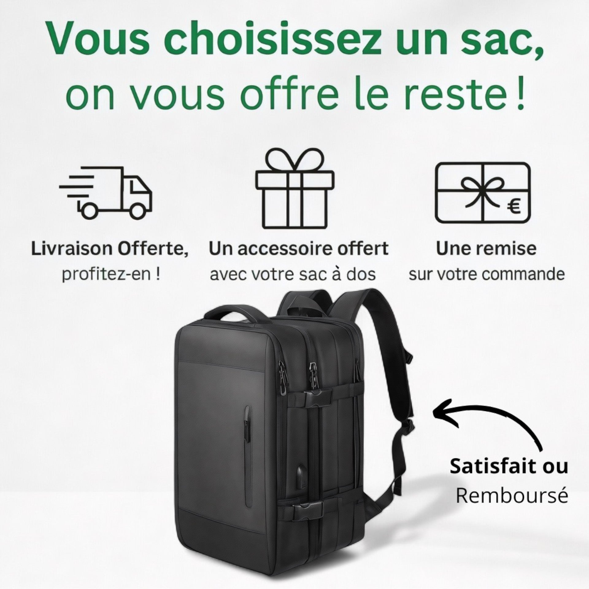 Sac à dos extensible 40l idéal en voyage – ExpandPak – Havresacs