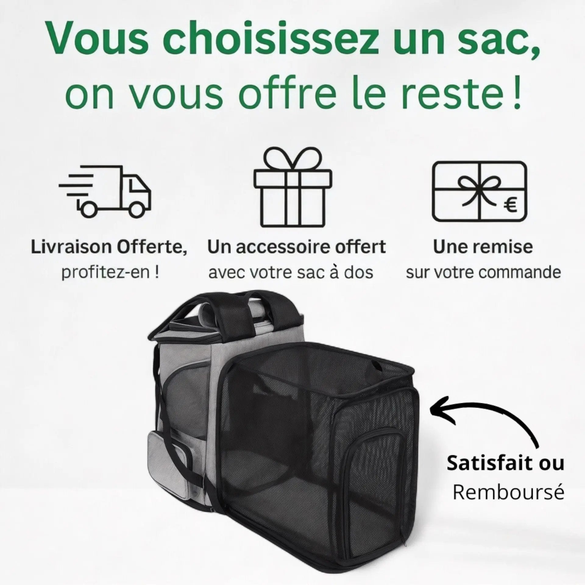 Sac à dos pour transport chien de 9kg extensible - Havresacs - HavreS