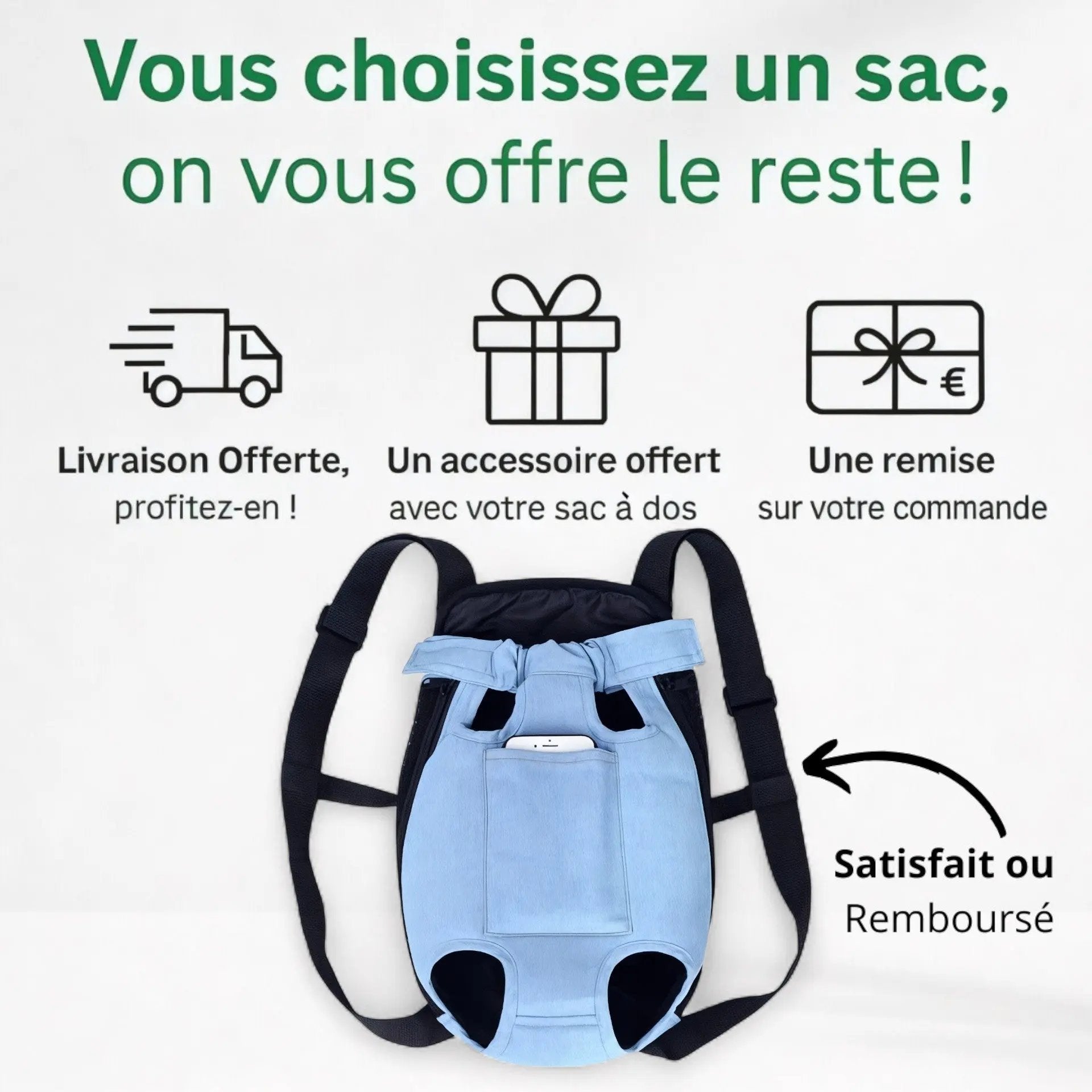 Sac à dos pour chien jusqu'à 10kg, transport facile - Havresacs - HavreS