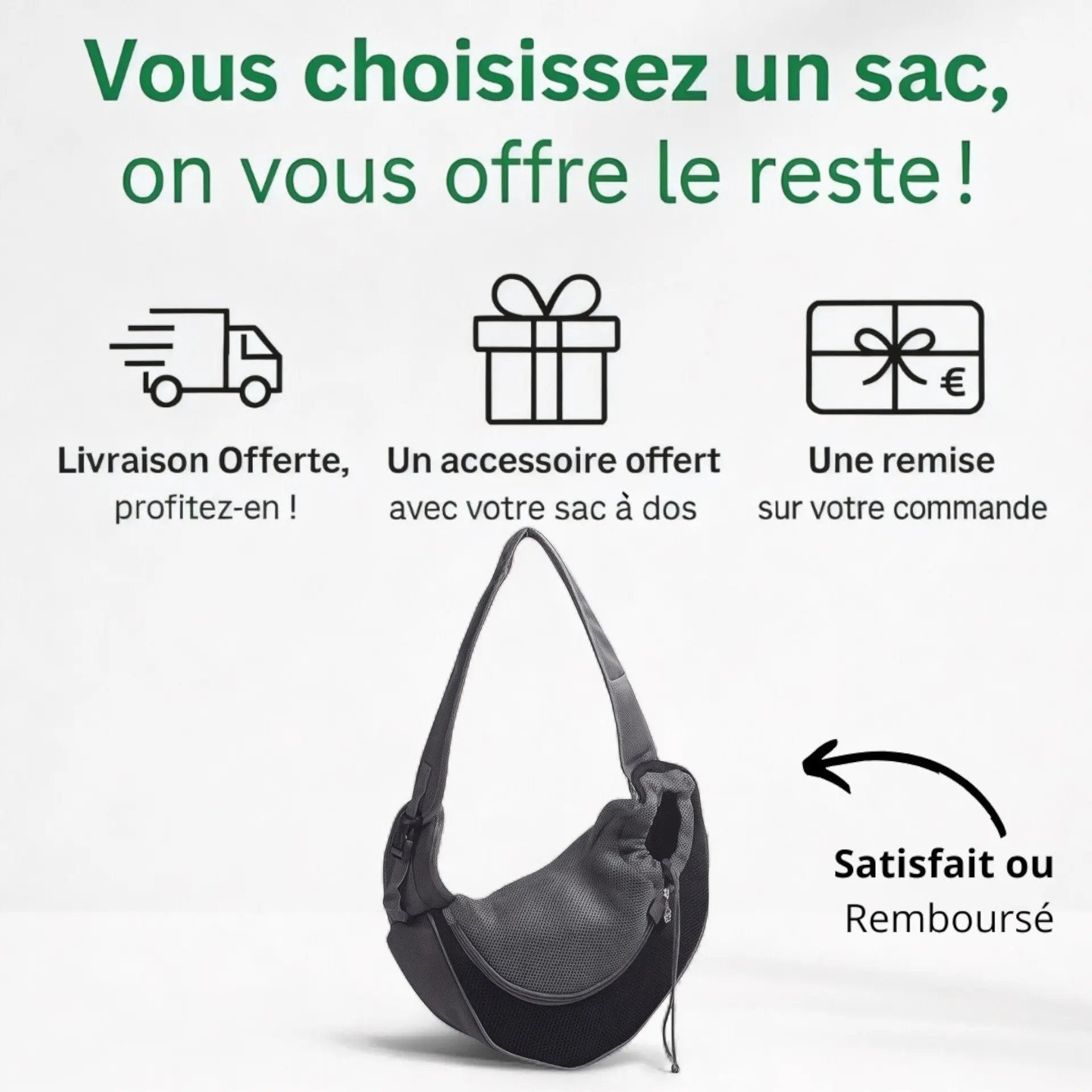 Sac bandoulière respirant pour chien de 4,5kg - Havresacs - HavreS