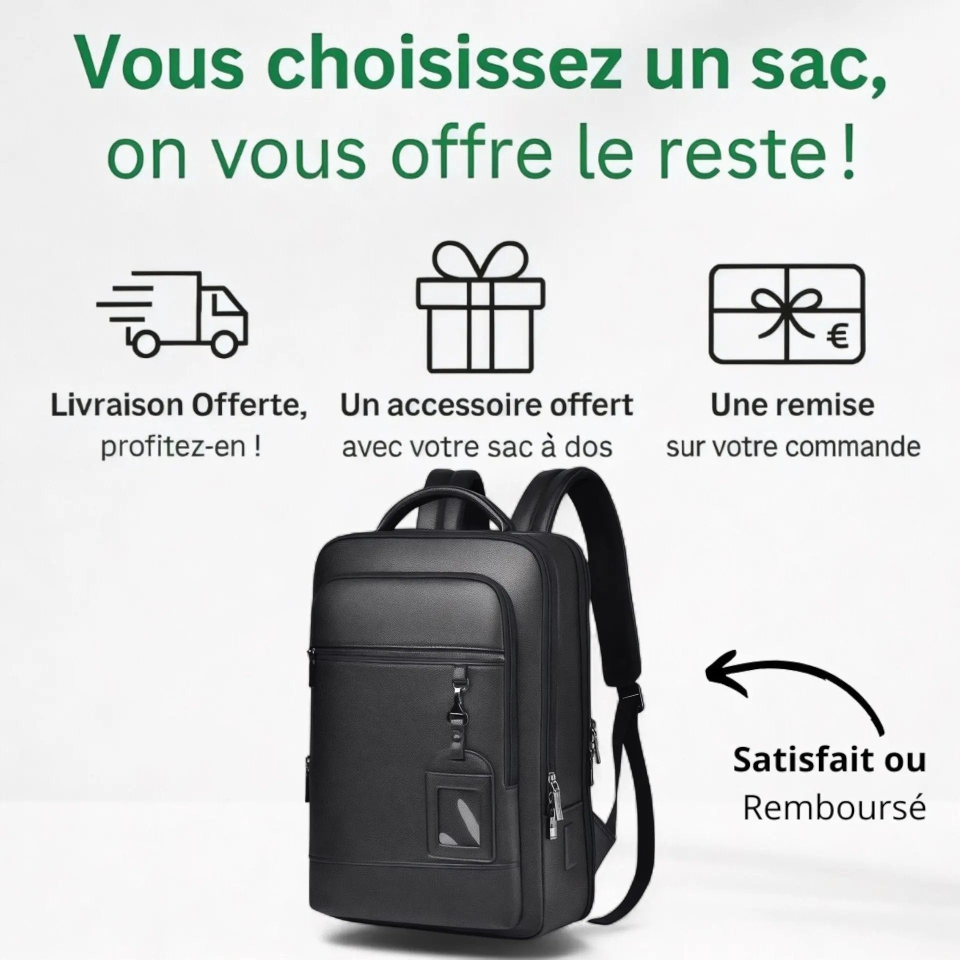 Sac à dos urbain tendance noir imperméable de 15L – Havresacs - HavreS