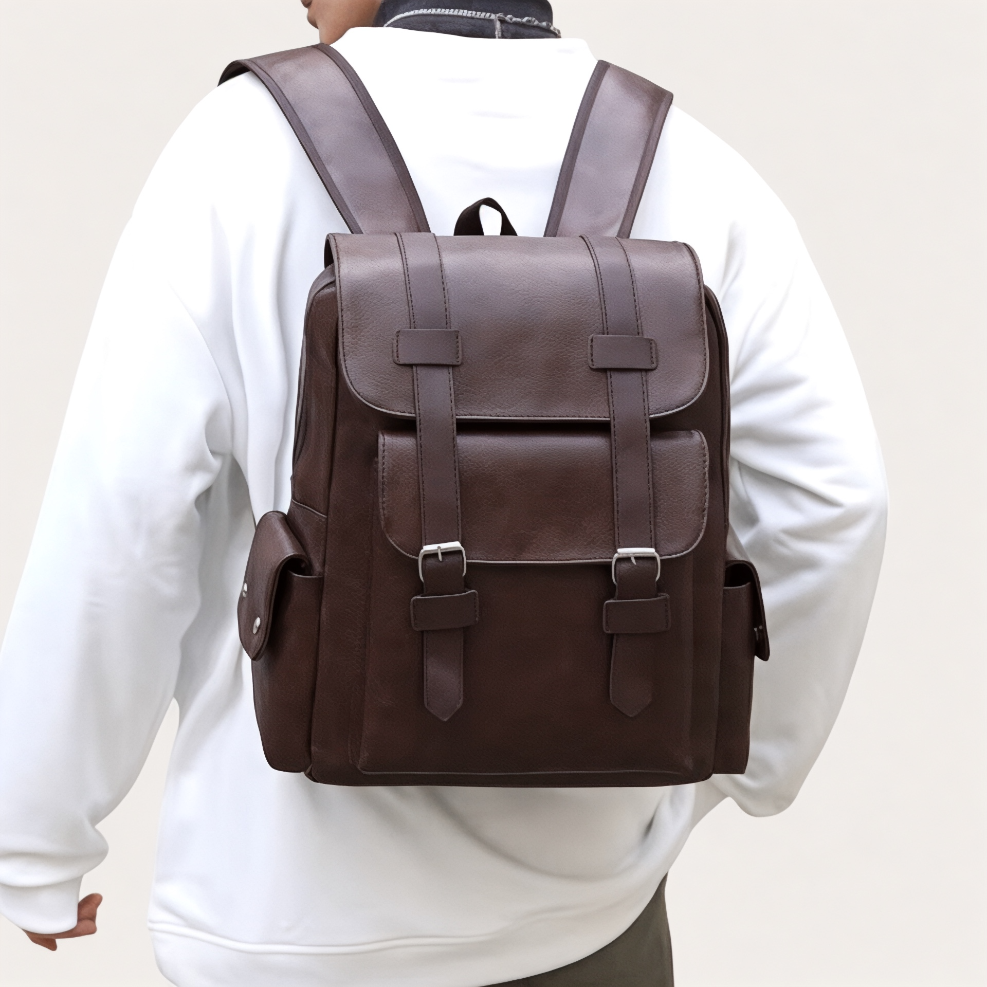 Sac à dos homme tendance en simili cuir 20L – CasualPro – Havresacs
