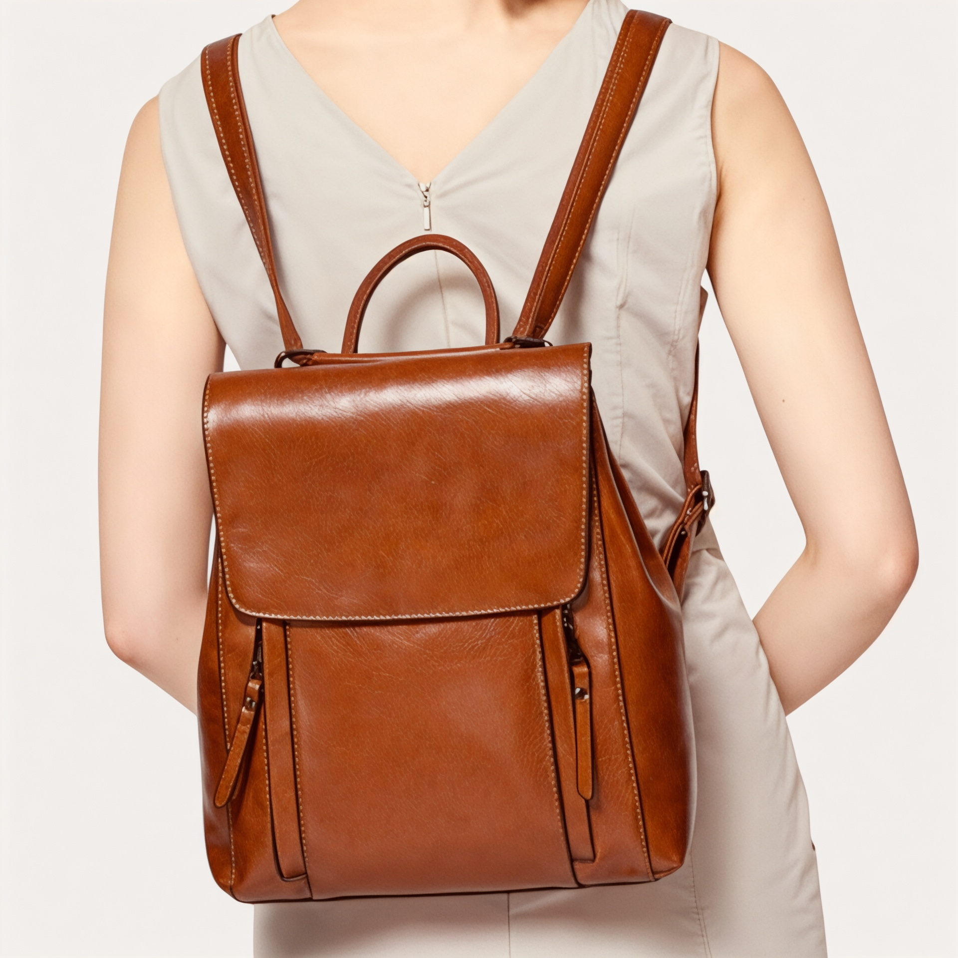 Sac à dos fashion en cuir 10L femme – ElegantLeather – Havresacs