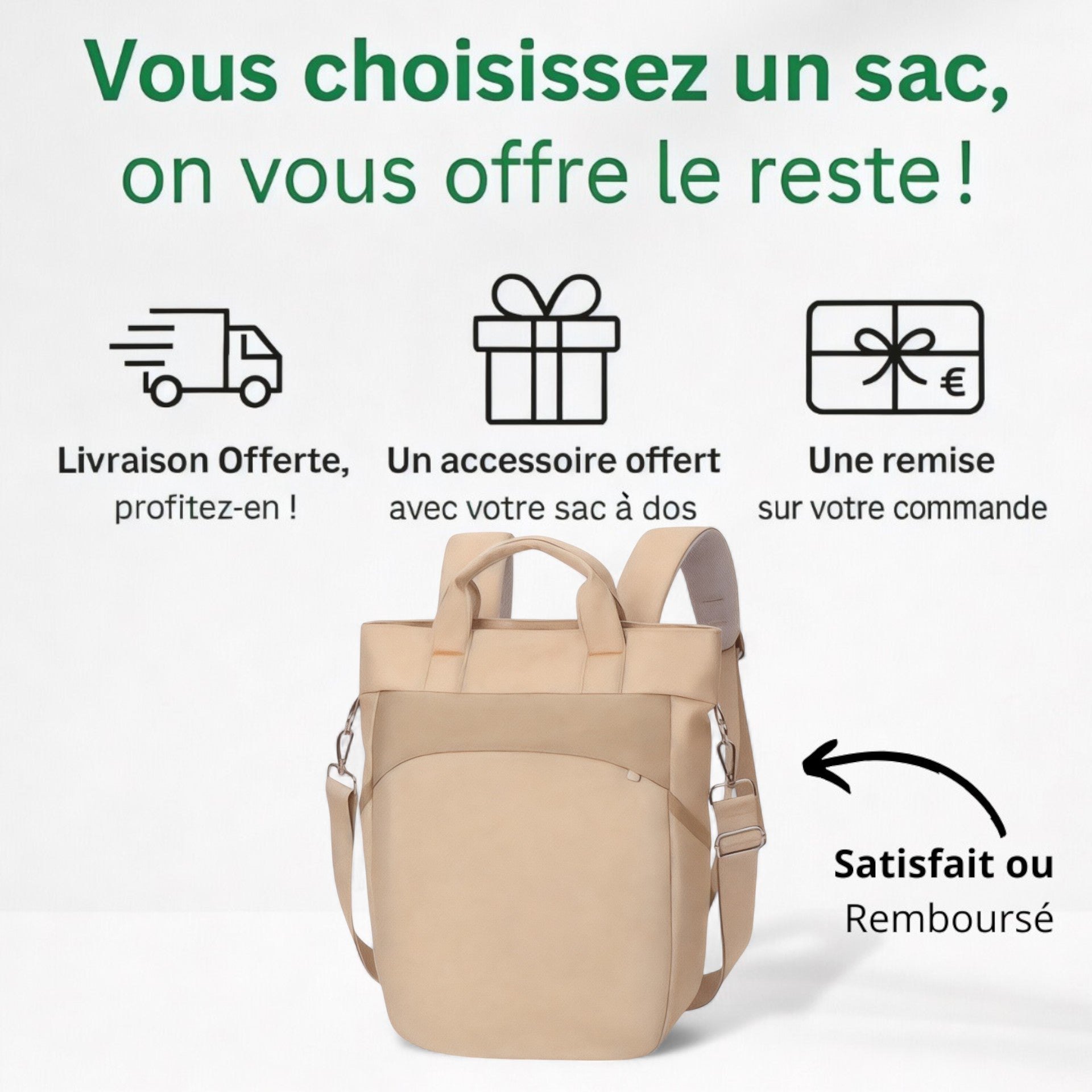 Sac à Dos Femme 2 en 1 Waterproof 20L – MultiTaskChic – Havresacs