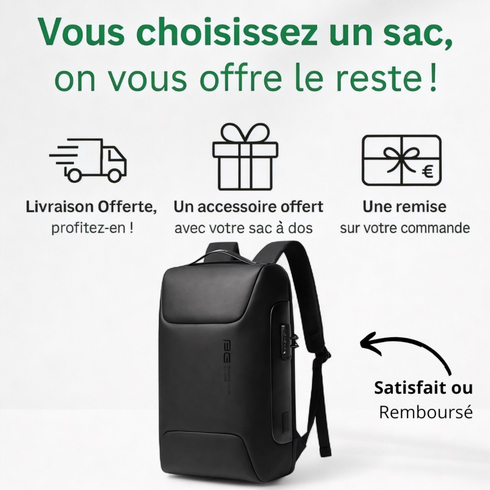 Sac à dos imperméable avec port USB - Urban Explorer - Havresacs