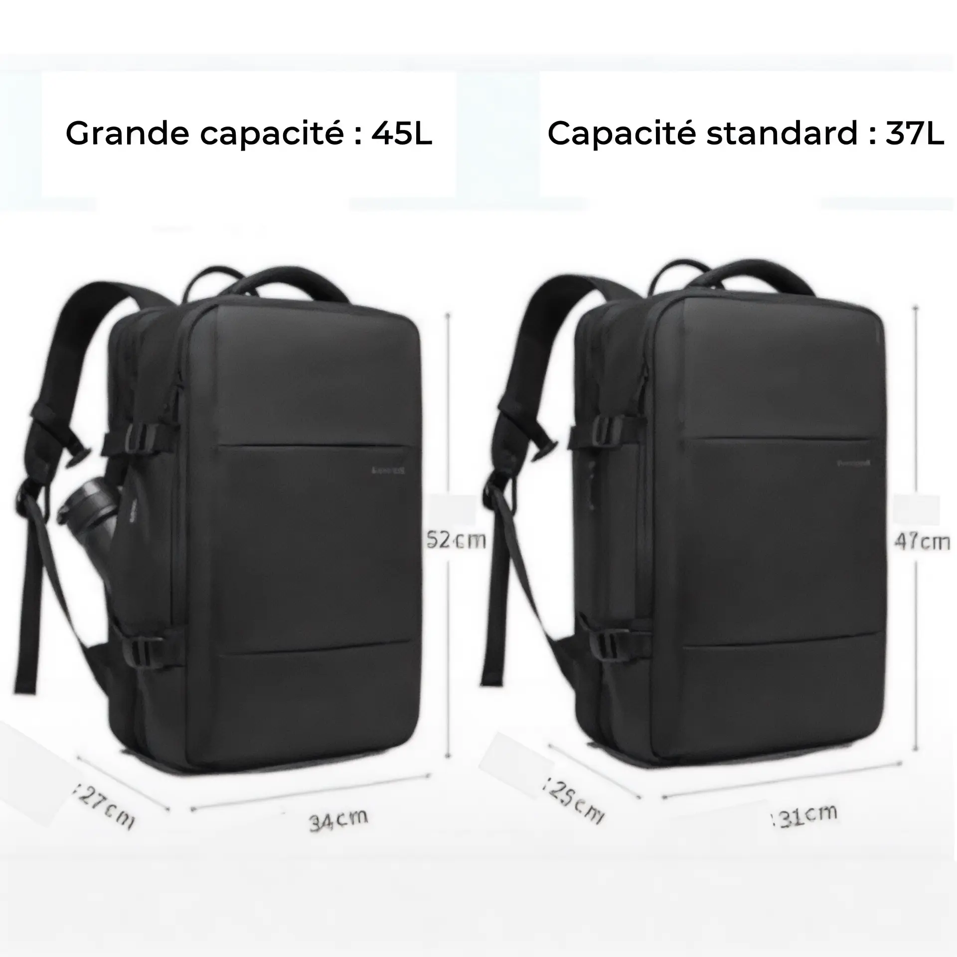 Sac à dos voyage extensible 22L→37L | USB, étanche, 17,3" Havresacs HavreSacs