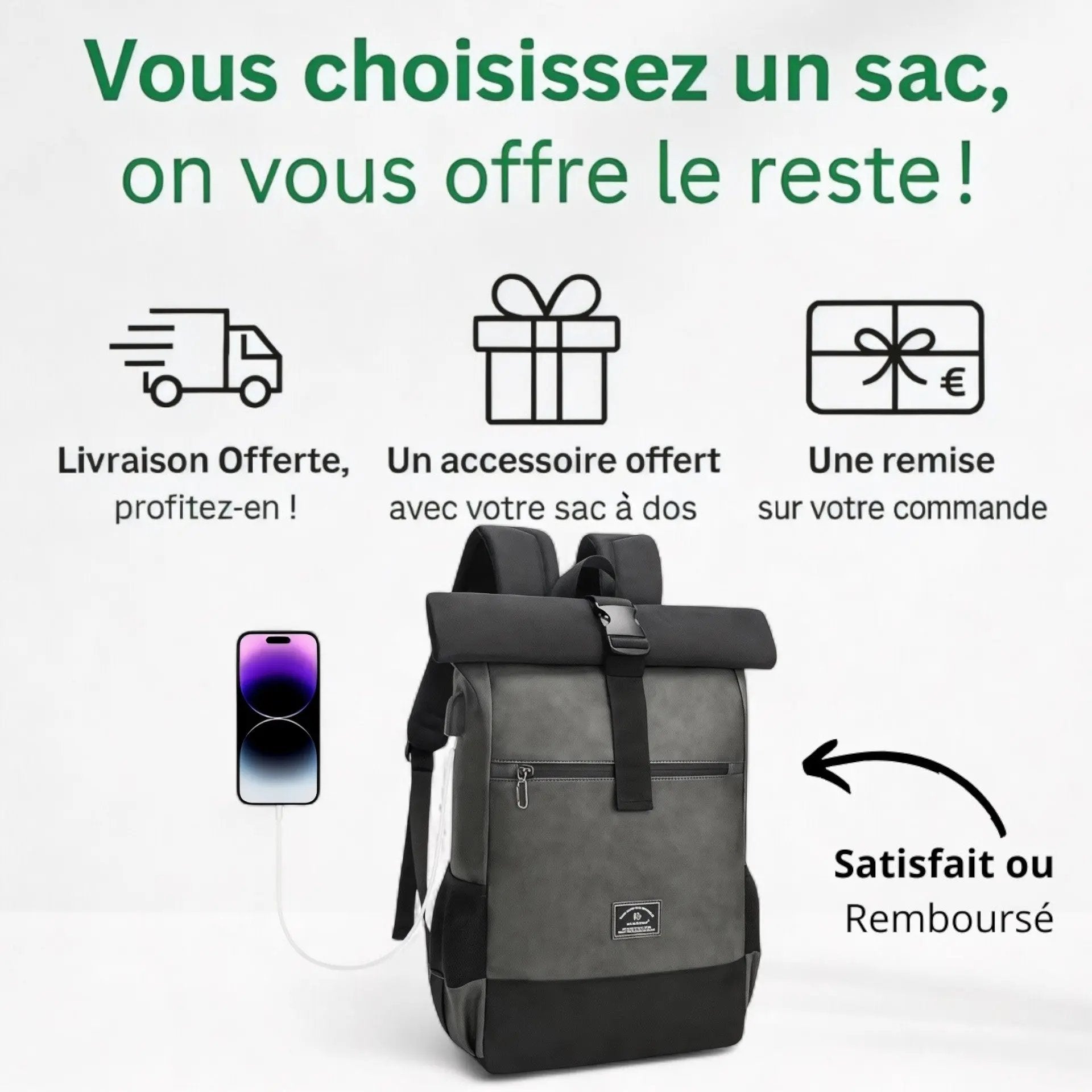 Sac à dos extensible voyage 19-24L pc portable 15 pouces - Havresacs - HavreS