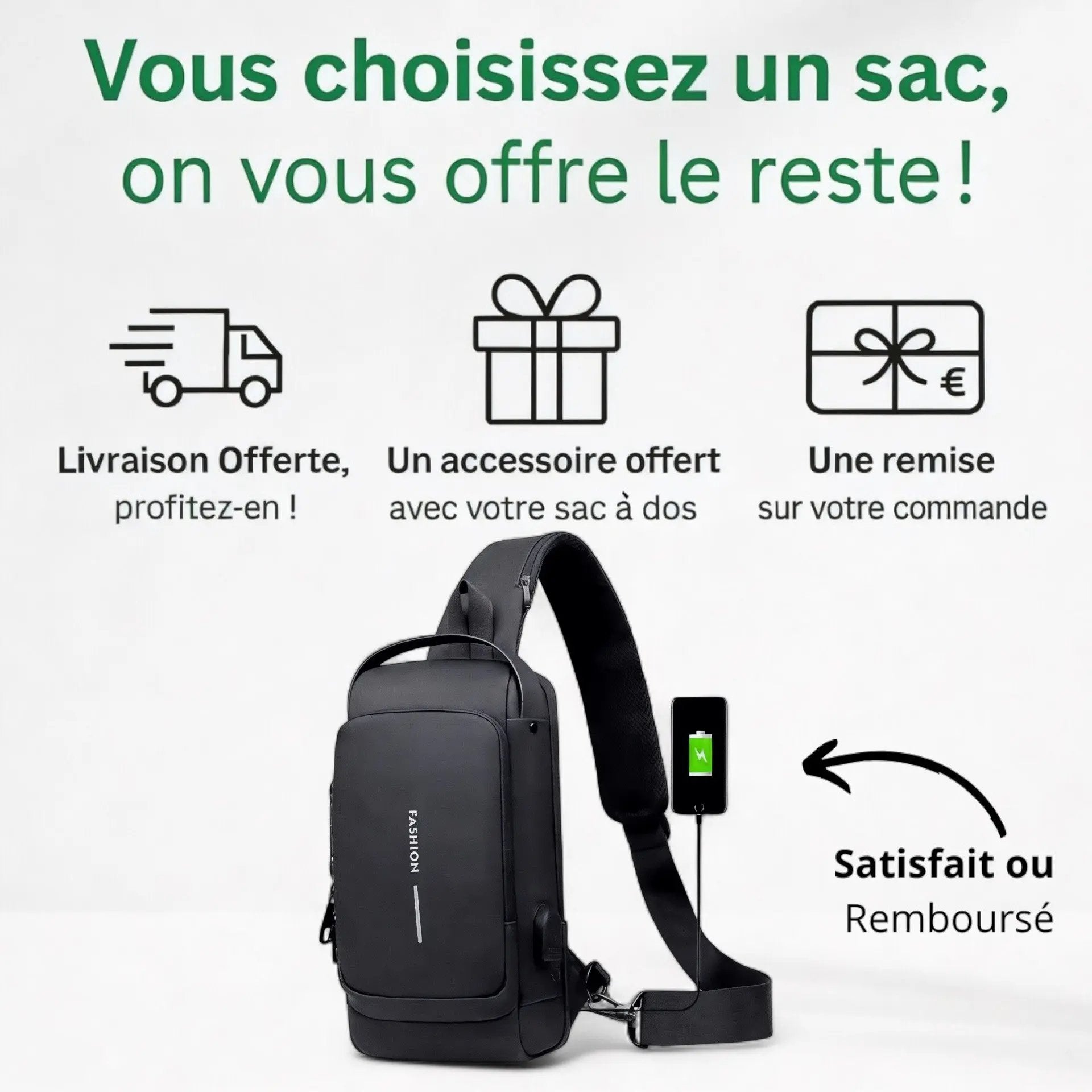Sac bandoulière étanche de 3L, antivol avec cadenas – Havresacs - HavreS