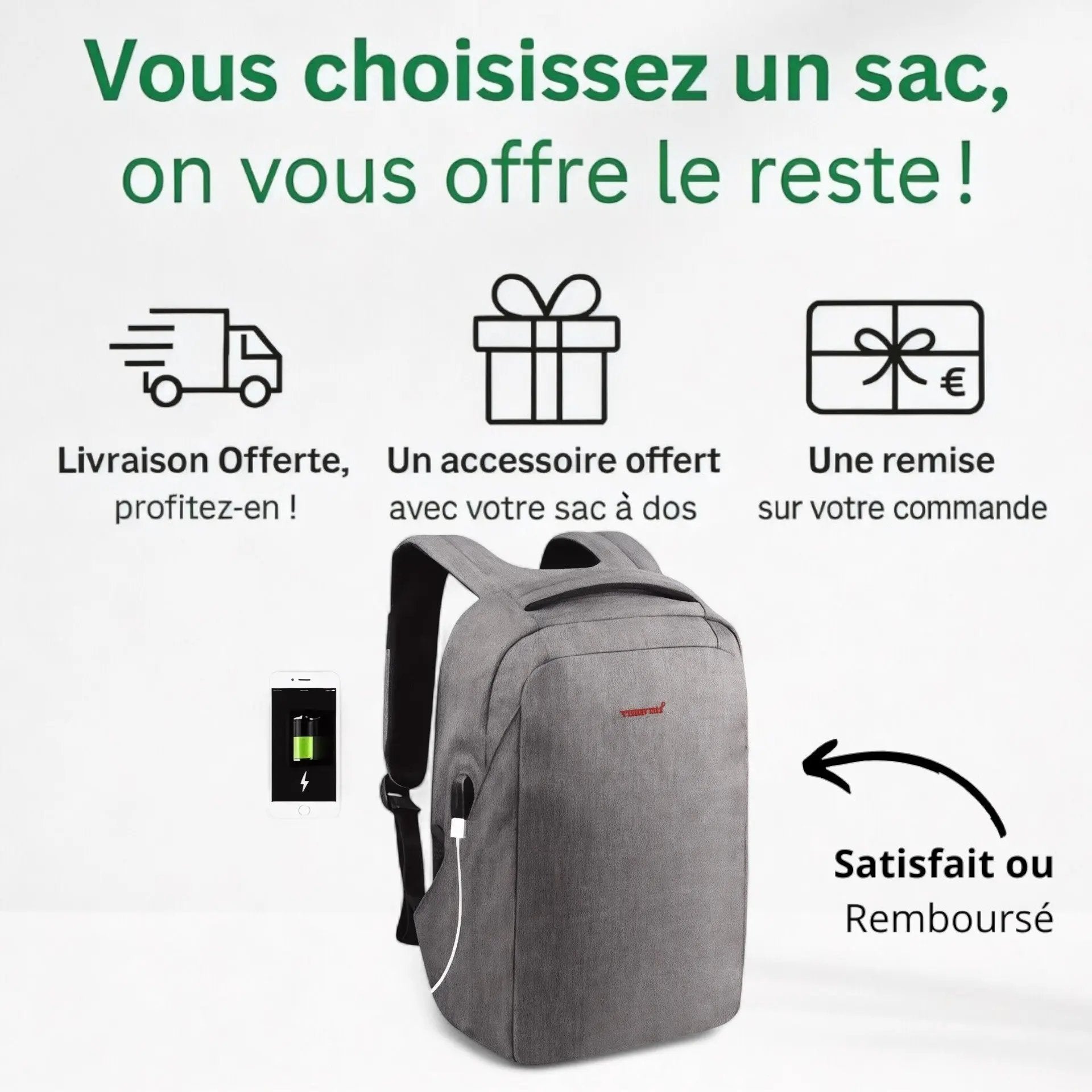 Sac à dos homme femme tendance urbain 20L, PC 15 pouces – Havresacs - HavreS