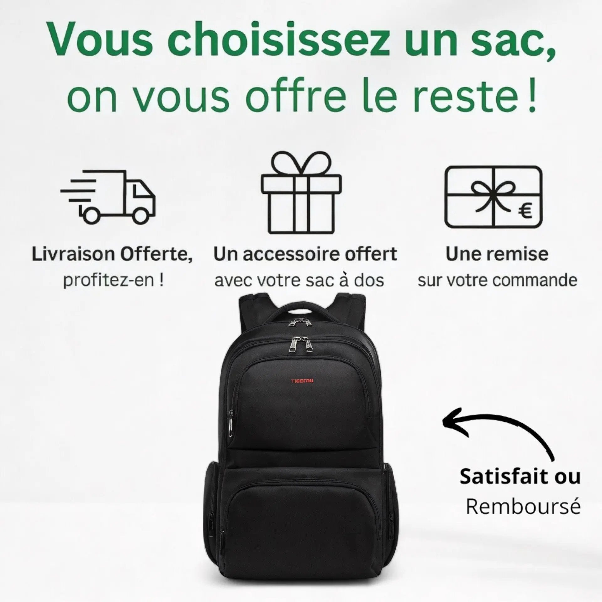 Sac à dos noir pour avion PC 15 pouces, voyage cabine – Havresacs - HavreS