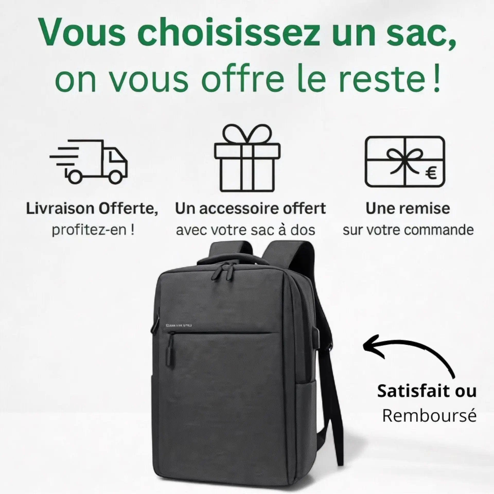 Sac à dos ordinateur 17 pouces, idéal en cabine avion - Havresacs - HavreS