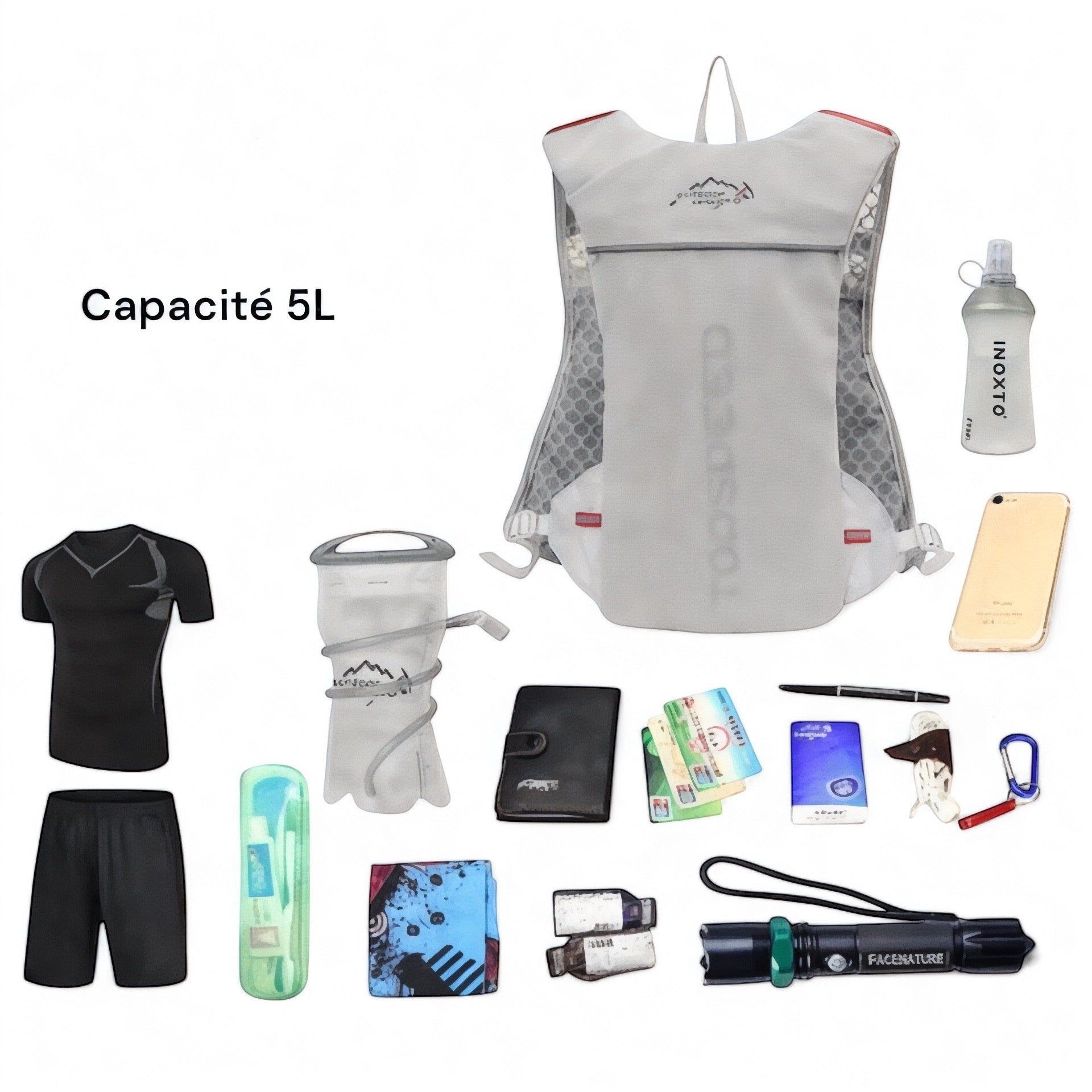Sac d'hydratation trail running 5L – AquaLite – Havresacs