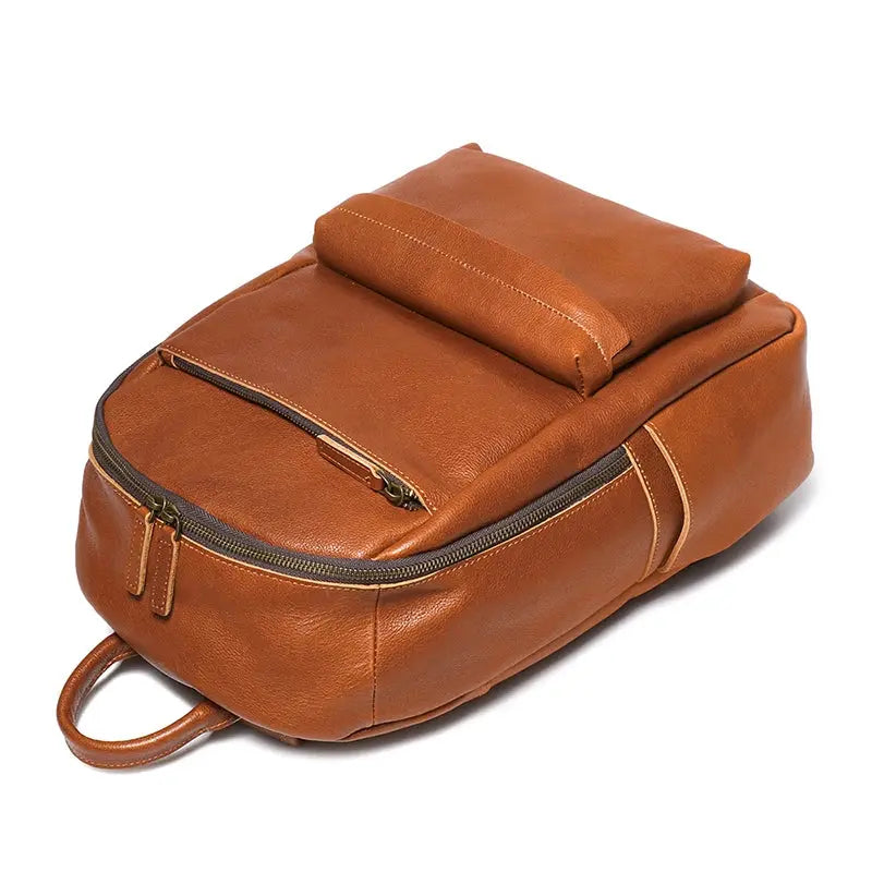 Sac à dos vintage en cuir véritable 18L. Compatible Ordi 14’’ HavreSacs