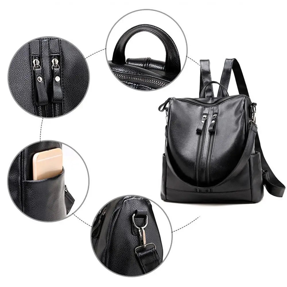 Sac à Dos Femme Cuir PU 15L – SoftLeatherChic – Havresacs