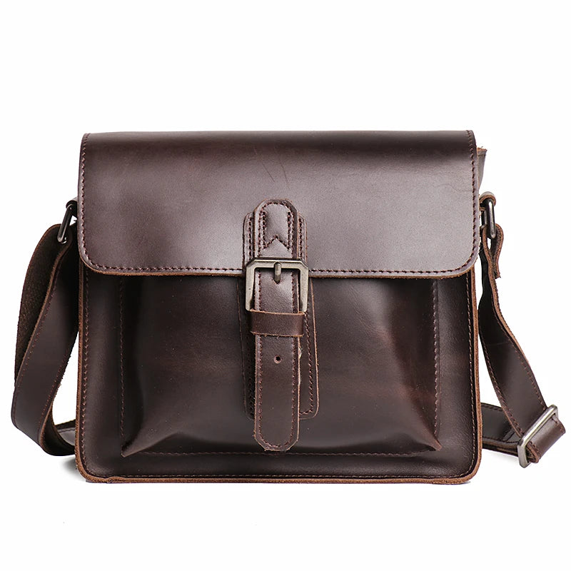 Sac Bandoulière Cuir Véritable Vintage Homme 7L – Chic | Havresacs