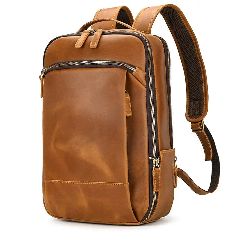 Sac à dos en cuir vintage pour homme tendance, pc 15" - Havresacs - HavreS