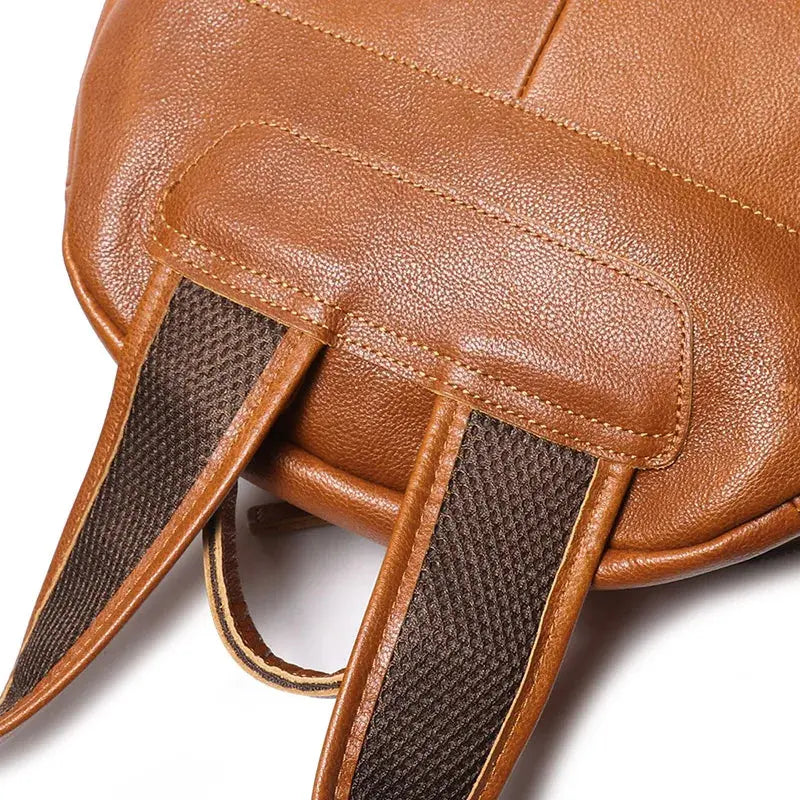 Sac à dos vintage en cuir véritable 18L. Compatible Ordi 14’’ HavreSacs