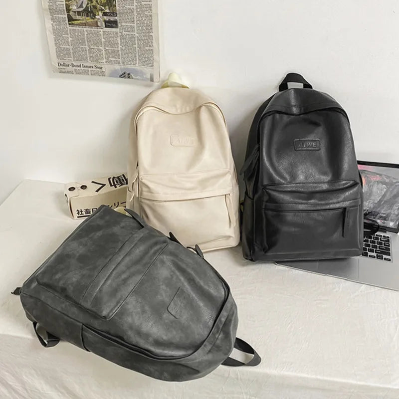 Sac à dos vintage en PU pour homme et femme – LuxePro – Havresacs