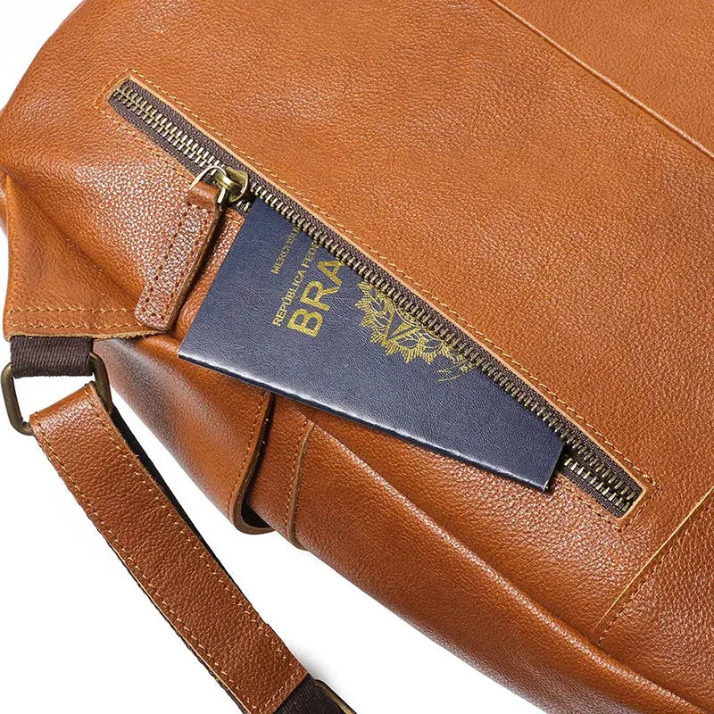 Sac à dos vintage en cuir véritable 18L. Compatible Ordi 14’’ HavreSacs