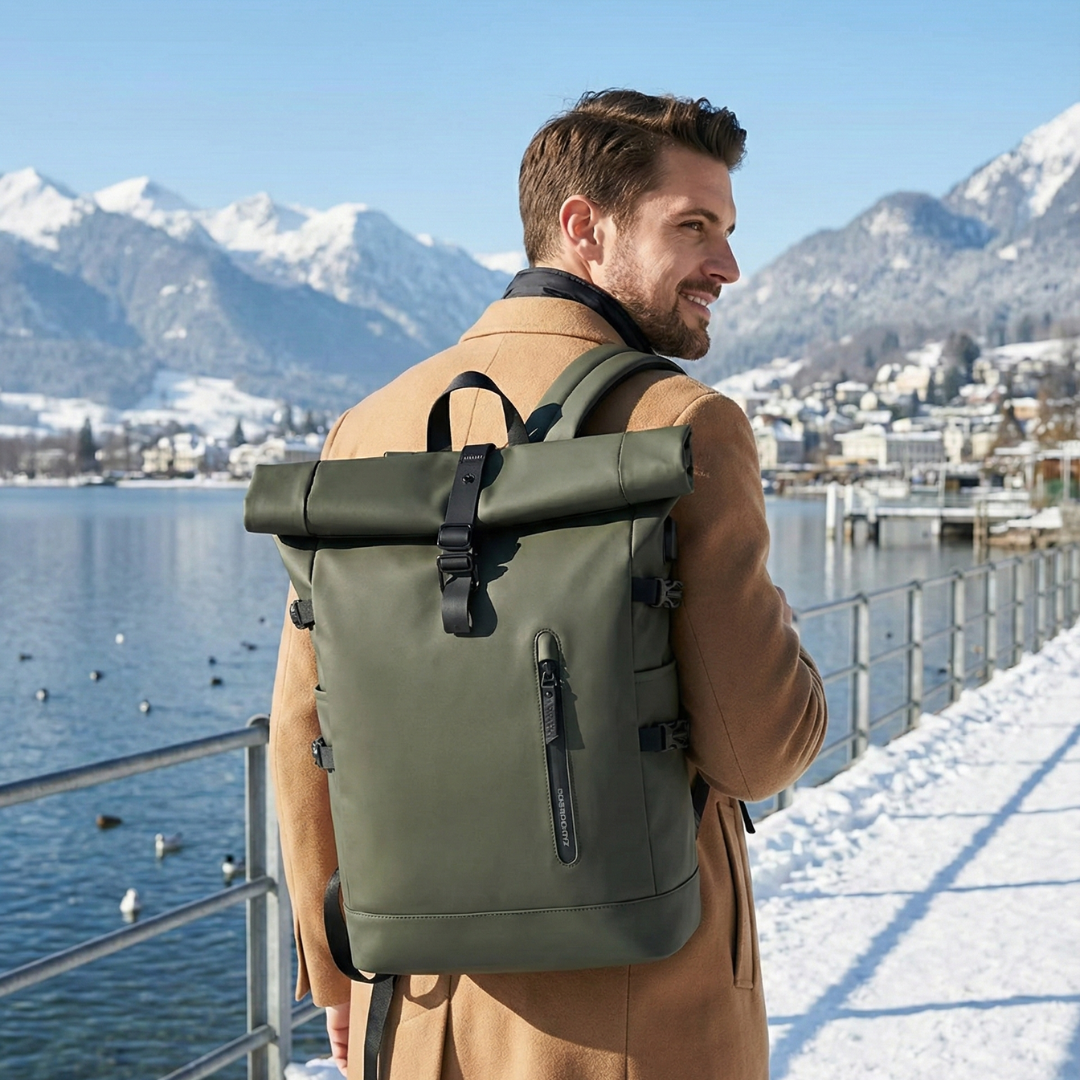 Sac à dos Roll Top waterproof avec USB – Urban Flex – Havresacs